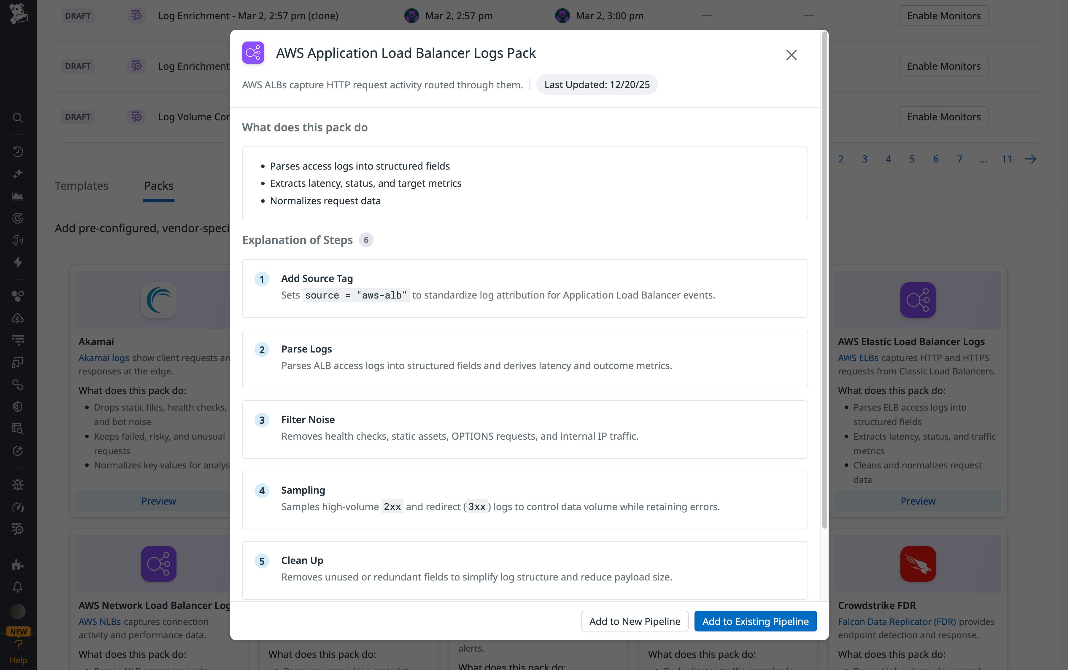 The AWS ALB Pack in Datadog Observability Pipelines The AWS ALB Pack in Datadog Observability Pipelines