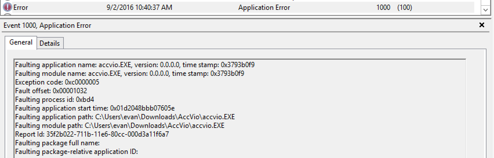 Windows Server 2012 monitoring - Application EventID 1000