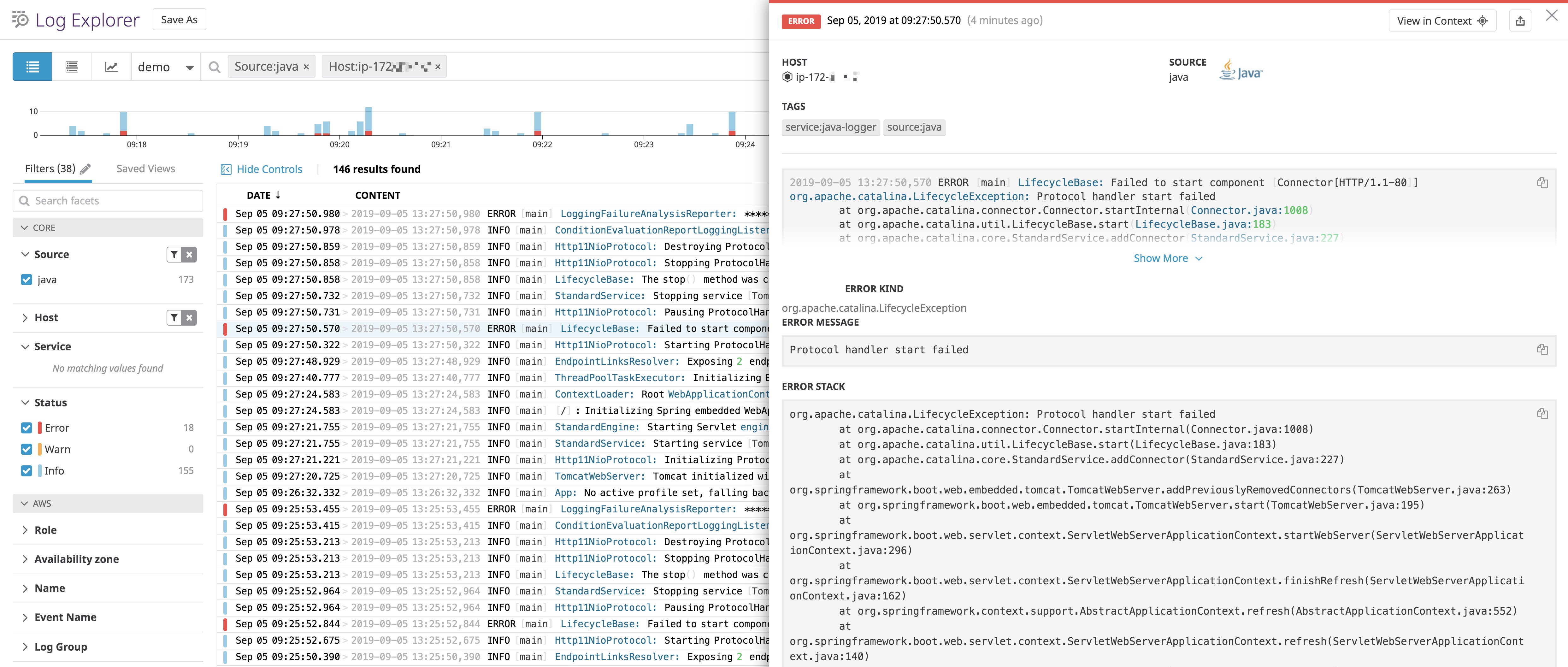 Multi-line logs collected as single events. Multi-line logs collected as single events.