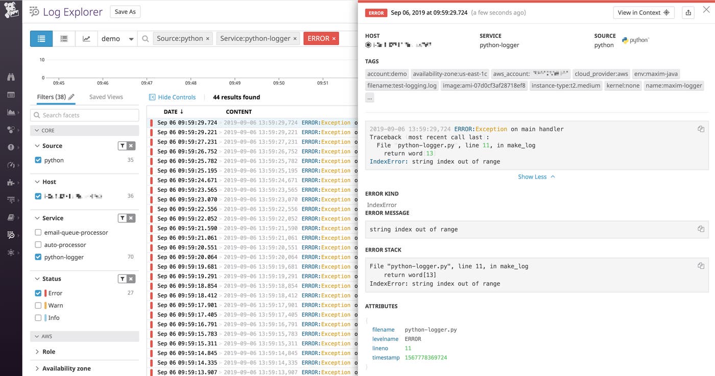Datadog can process your multi-line logs to get more information from them. Datadog can process your multi-line logs to get more information from them.