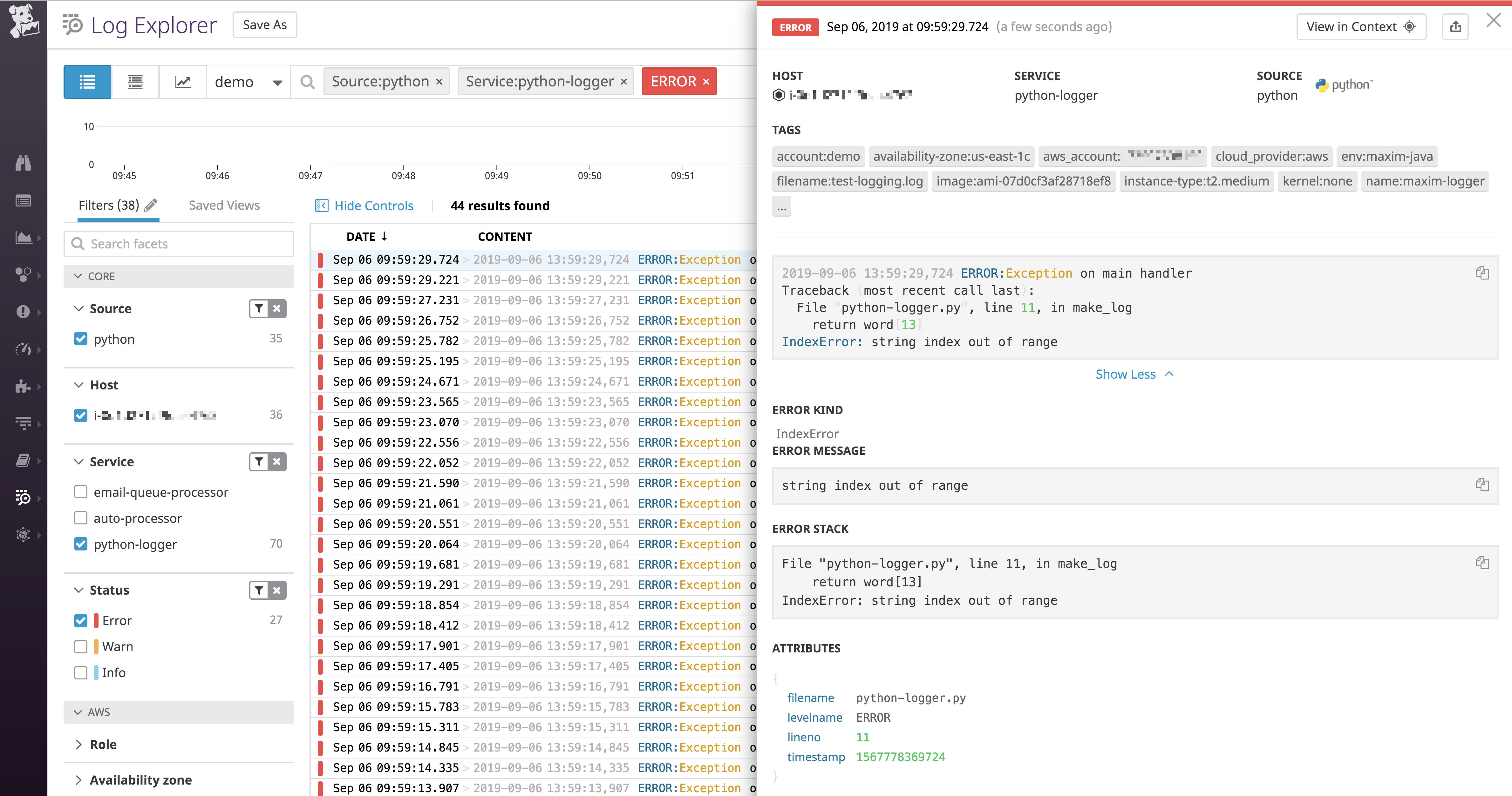 Datadog can process your multi-line logs to get more information from them. Datadog can process your multi-line logs to get more information from them.