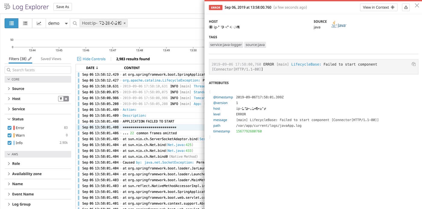 Multi-line logs collected as separate log lines. Multi-line logs collected as separate log lines.