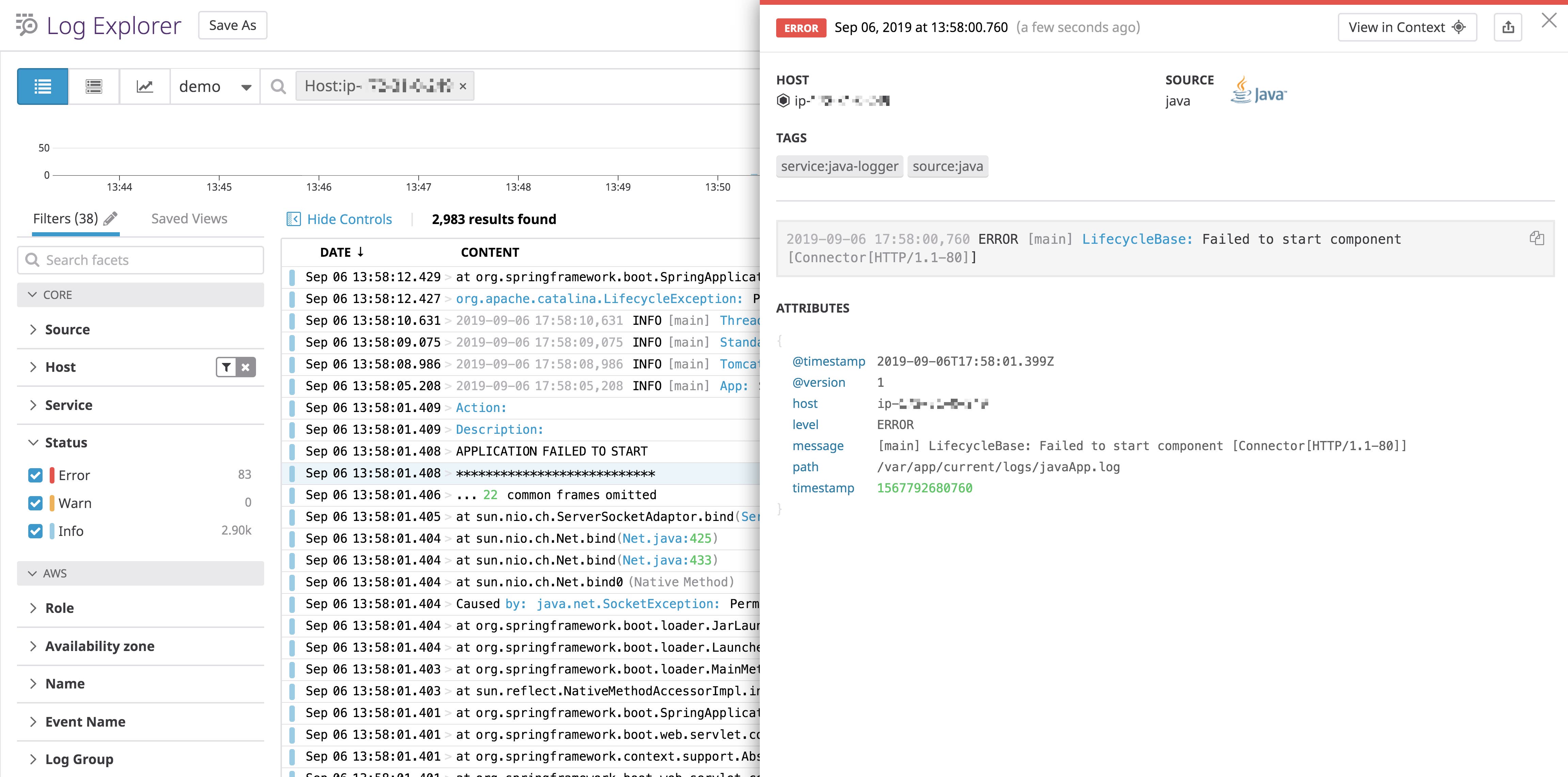 Multi-line logs collected as separate log lines. Multi-line logs collected as separate log lines.