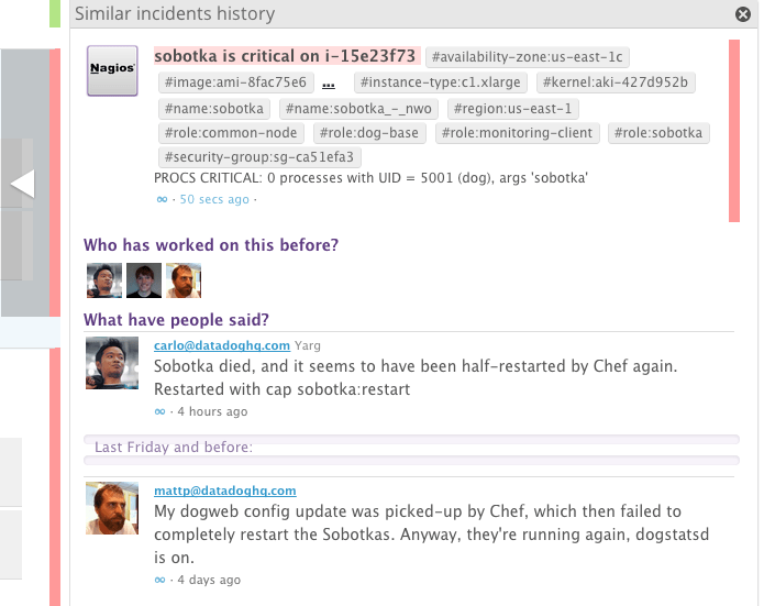 Datadog alert - related incidents
