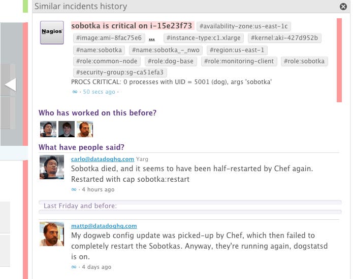 Datadog alert - related incidents Datadog alert - related incidents