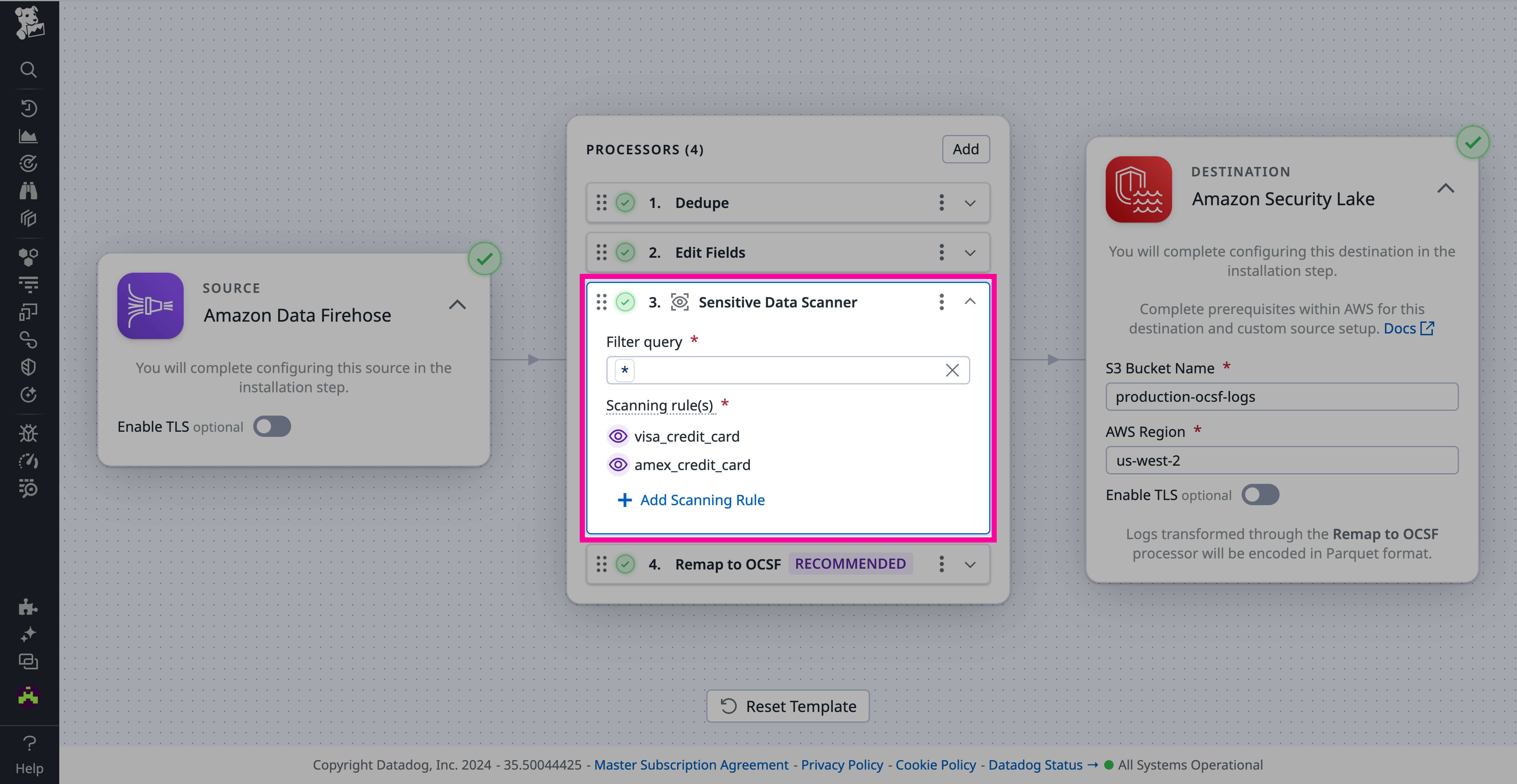Highlight of Sensitive Data Redaction processor in Observability Pipeline with Amazon Security Lake destination