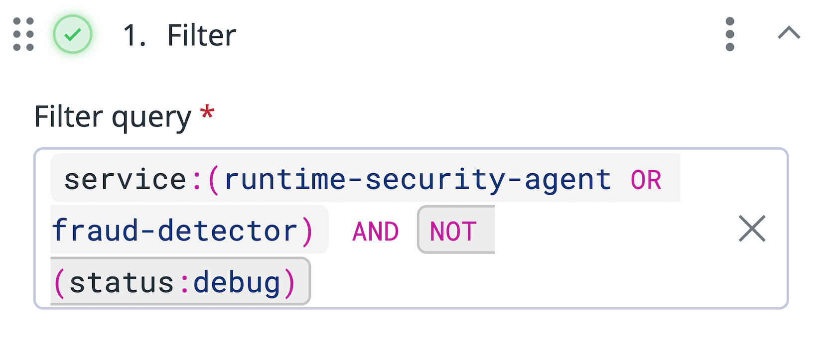 A configured filter query processor