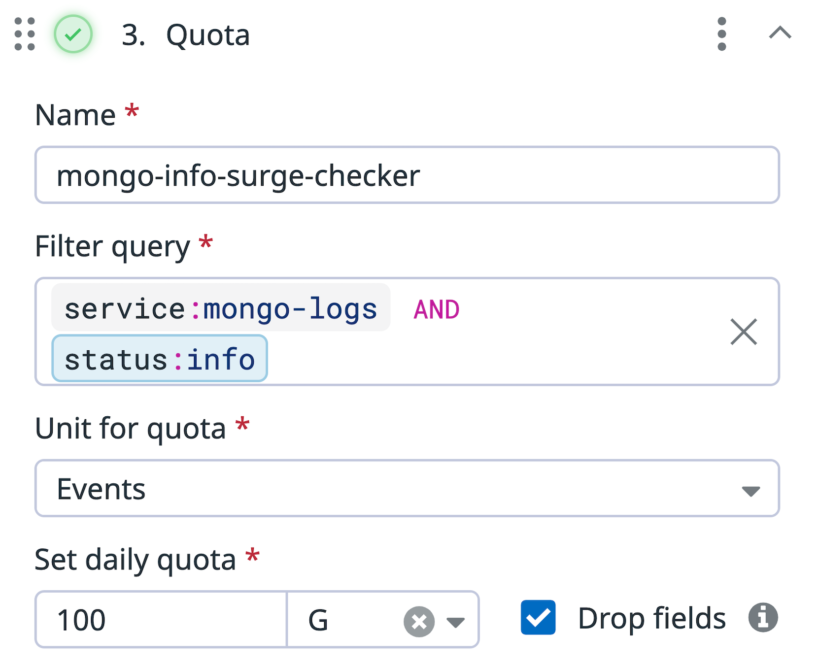 A configured quota processor