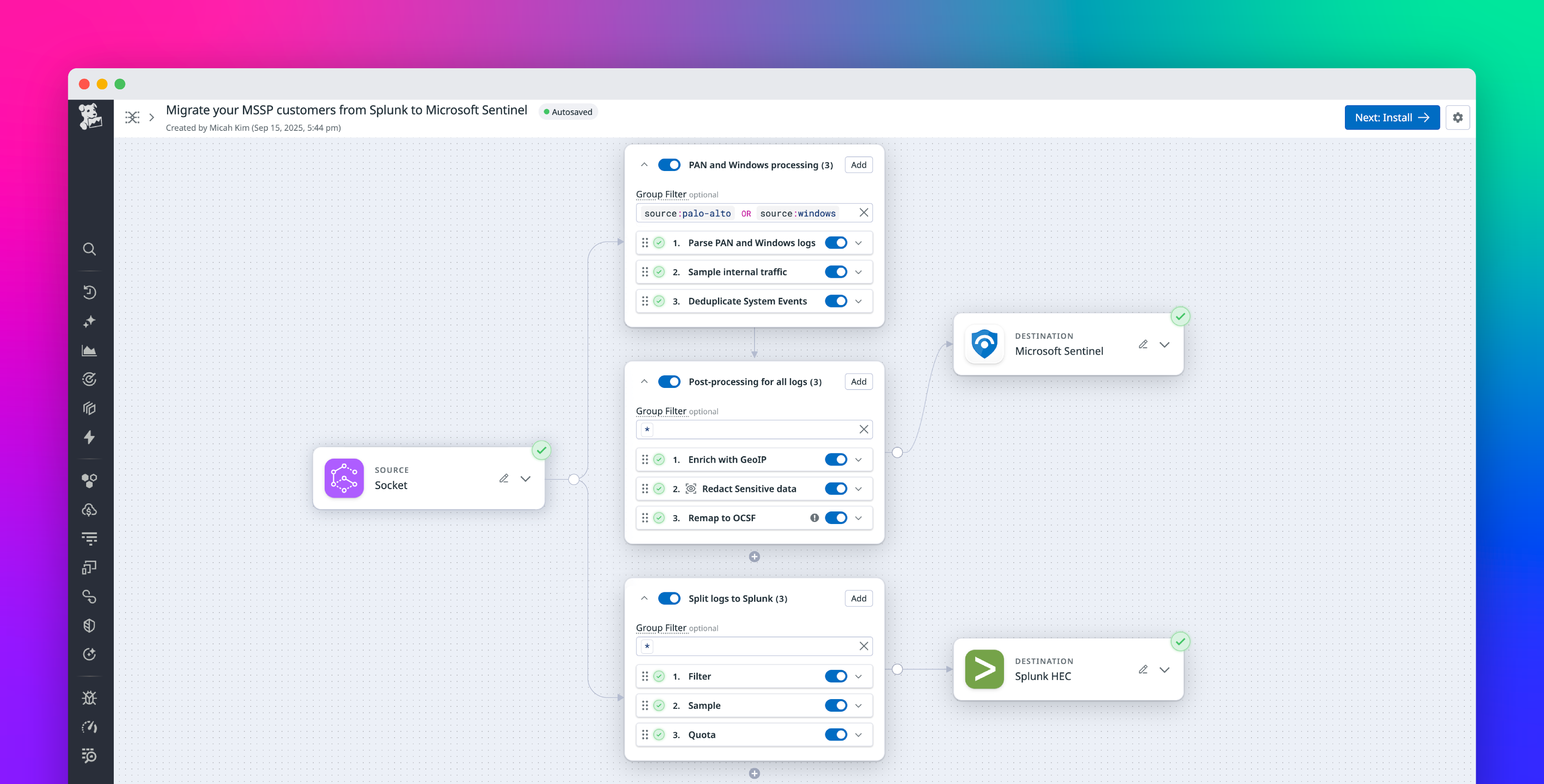 Simplify log collection and aggregation for MSSPs with Datadog Observability Pipelines