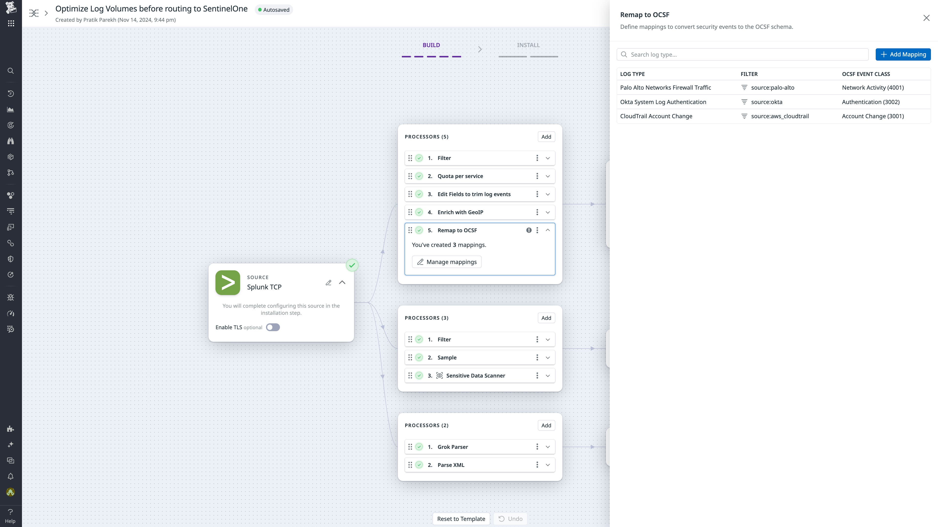Conversion of Splunk logs to OCSF format. Conversion of Splunk logs to OCSF format.