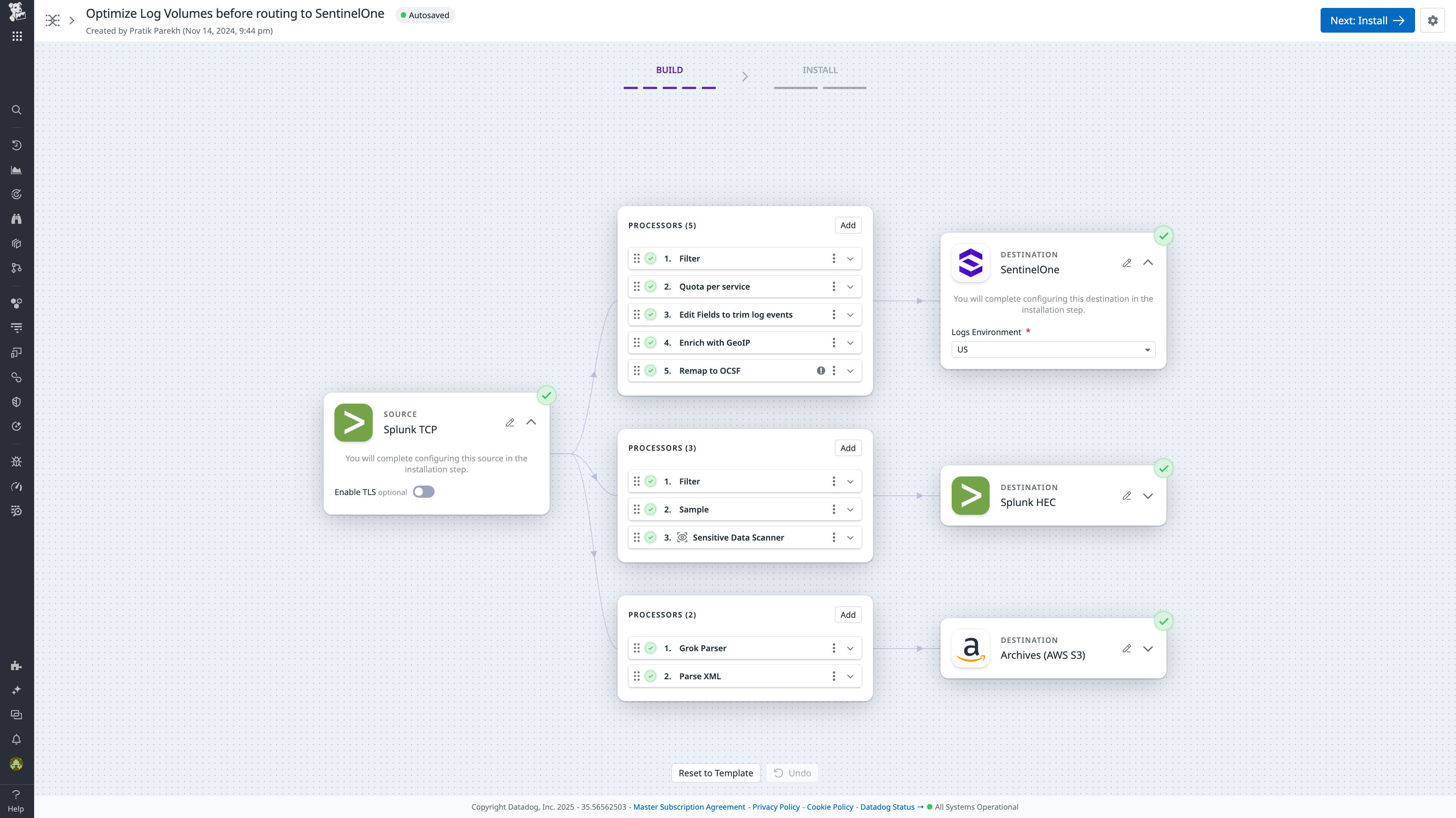 A pipeline that migrates logs from Splunk to SentinelOne. A pipeline that migrates logs from Splunk to SentinelOne.