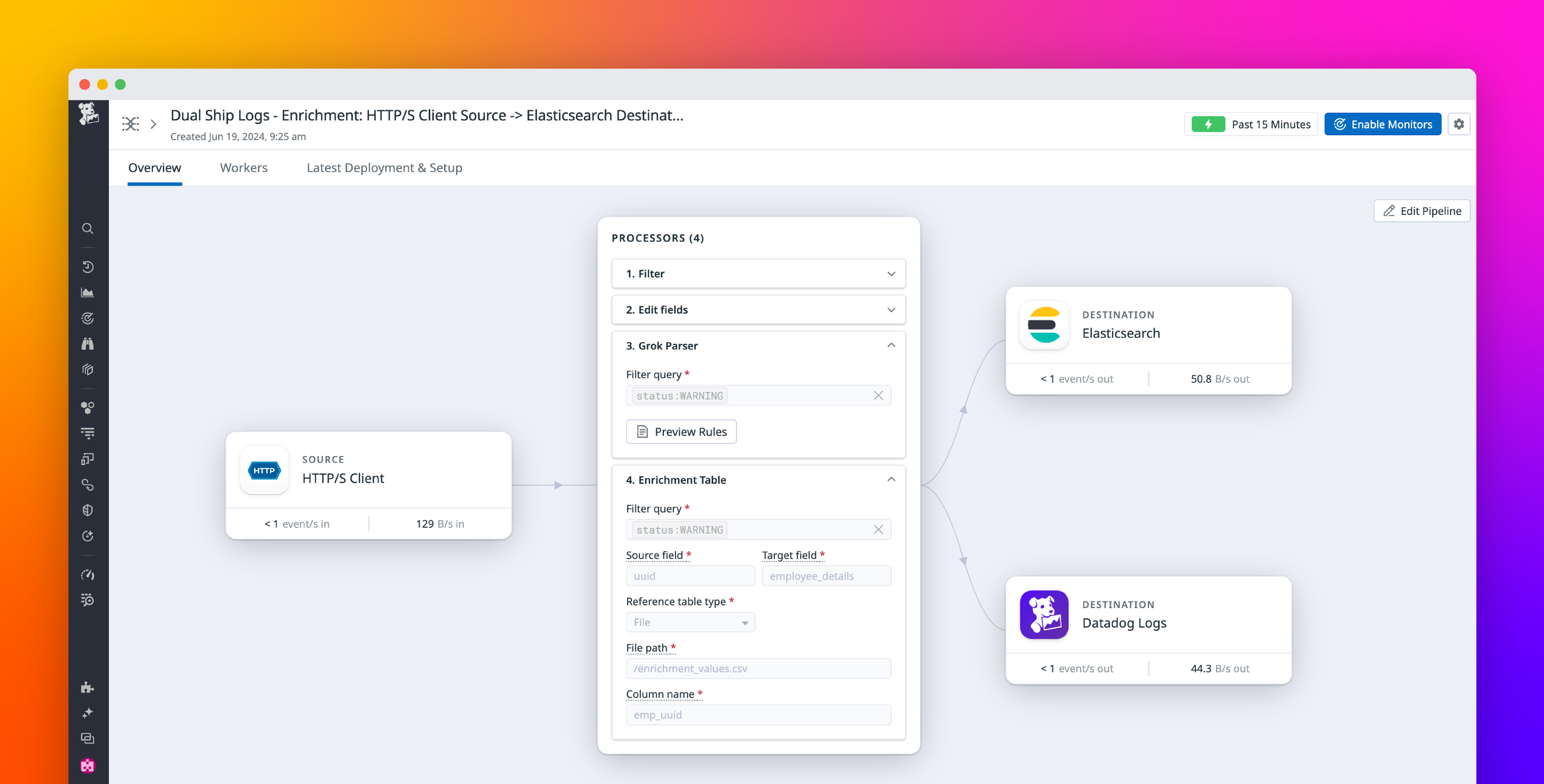 Transform and enrich your logs with Datadog Observability Pipelines