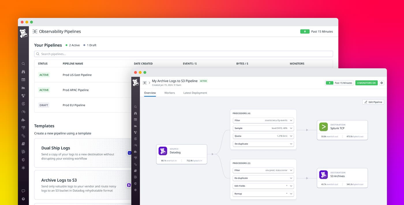 Aggregate, process, and route logs easily with Datadog Observability Pipelines Aggregate, process, and route logs easily with Datadog Observability Pipelines