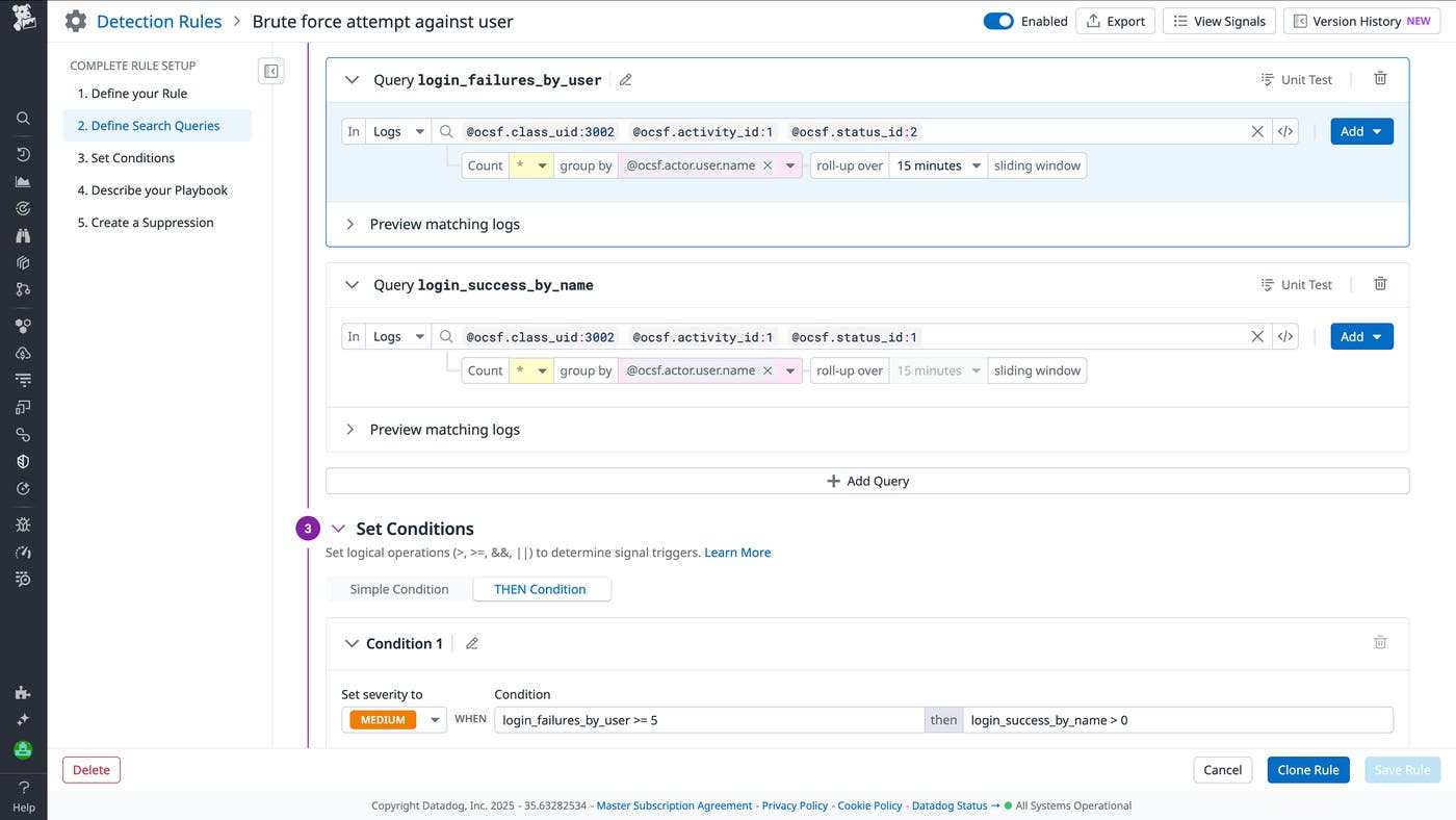 Detection rule for a brute force attempt. Detection rule for a brute force attempt.