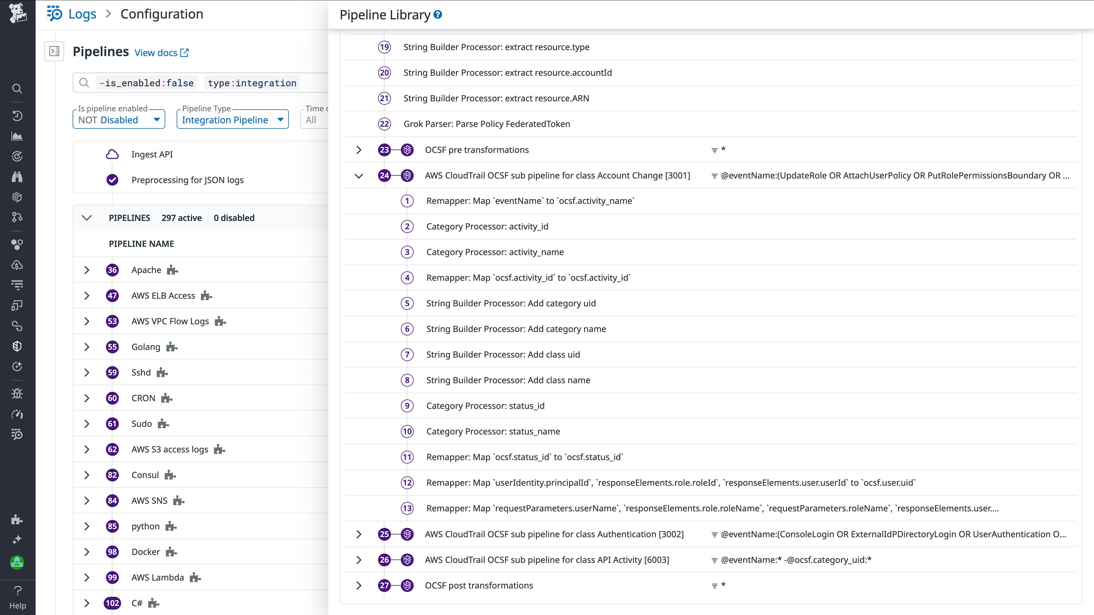 OCSF pipeline for AWS CloudTrail. OCSF pipeline for AWS CloudTrail.