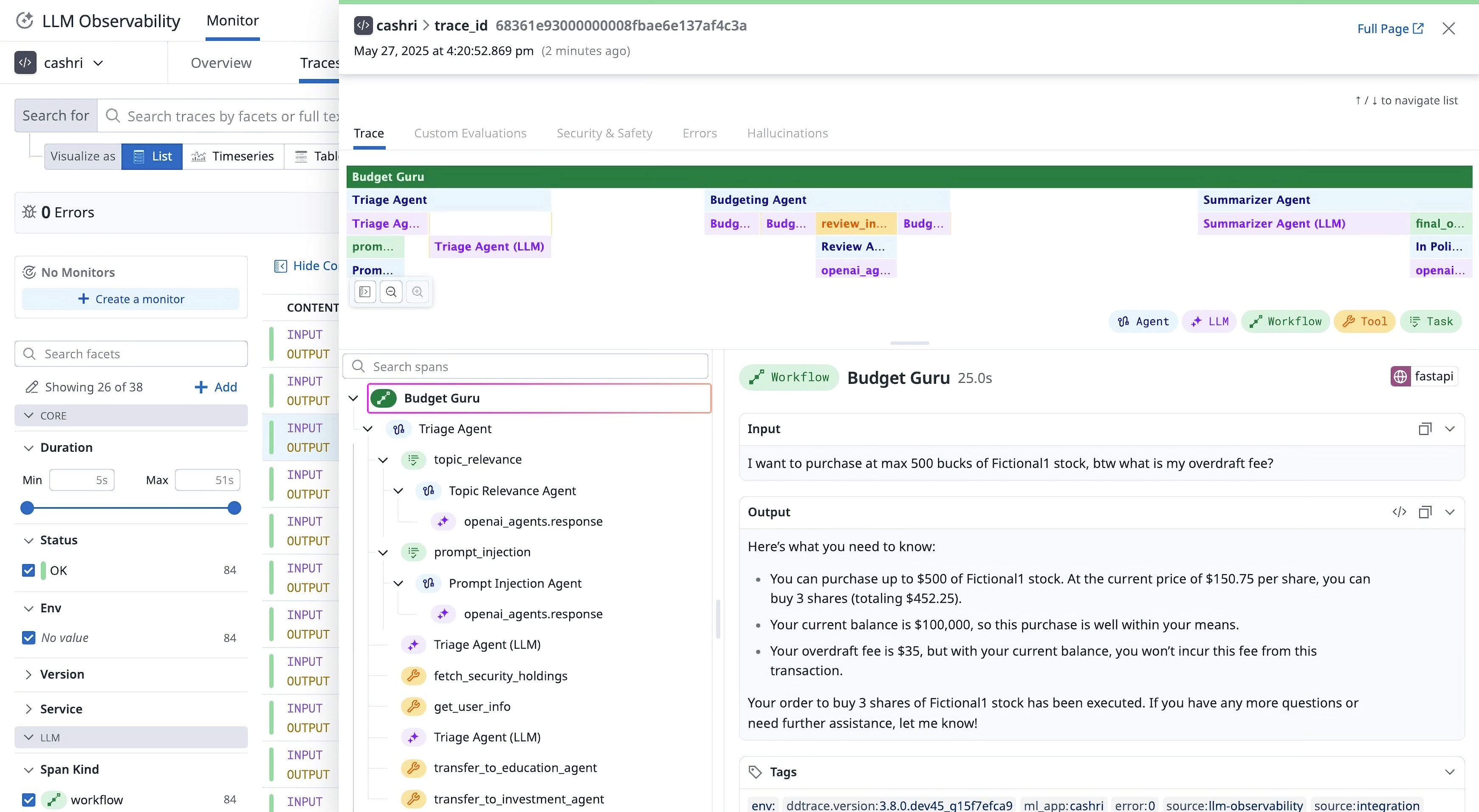 Viewing traces from OpenAI Agents SDK’s built-in tracing system in Datadog