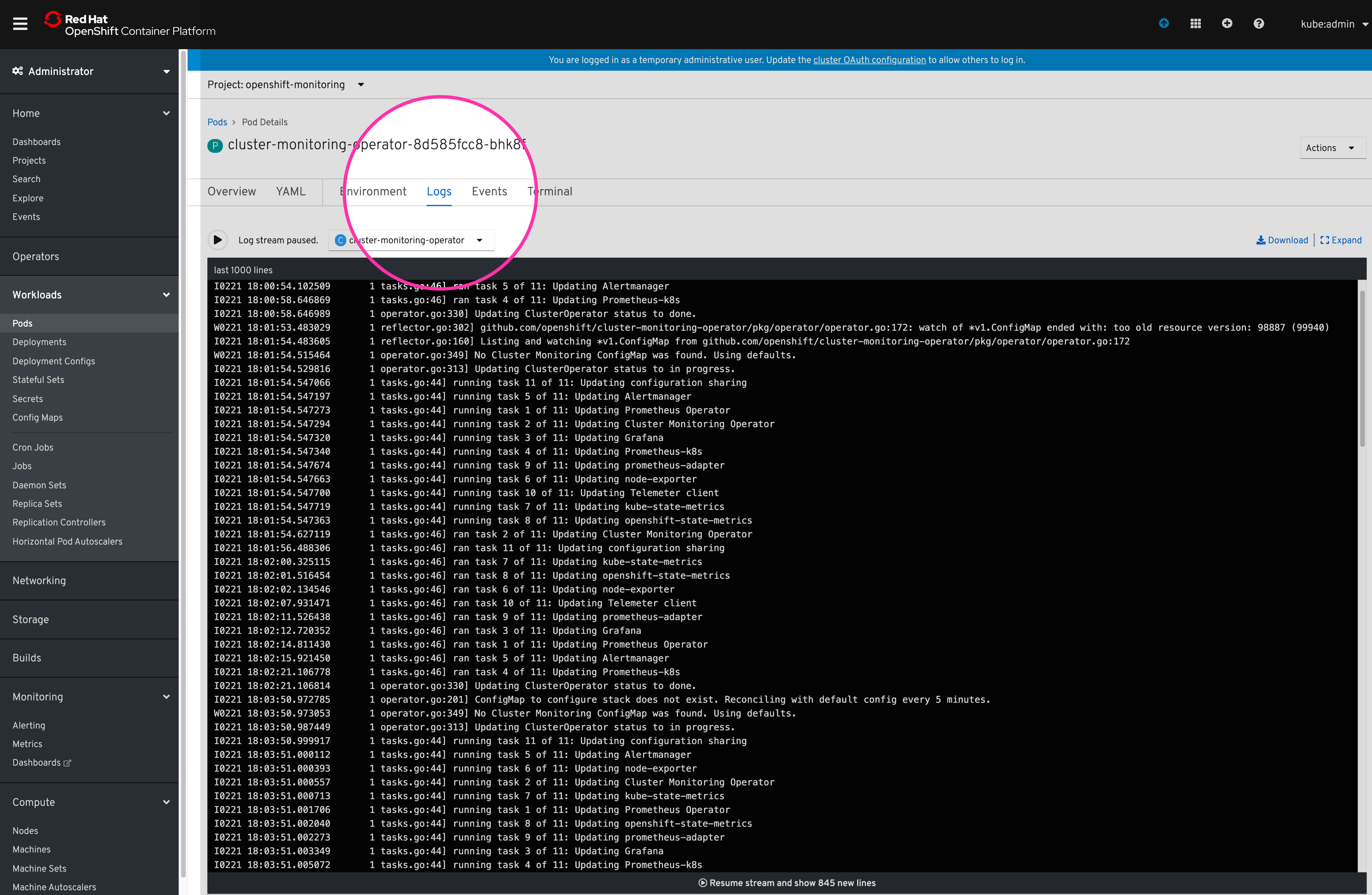 openshift-monitoring-logs