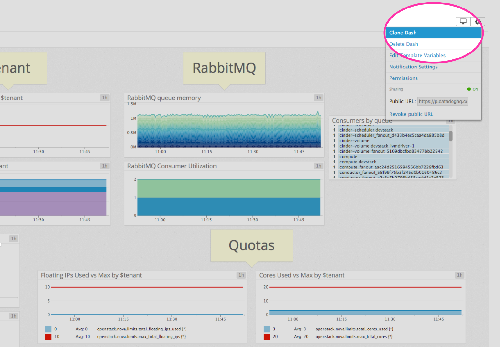 Clone OpenStack default dash