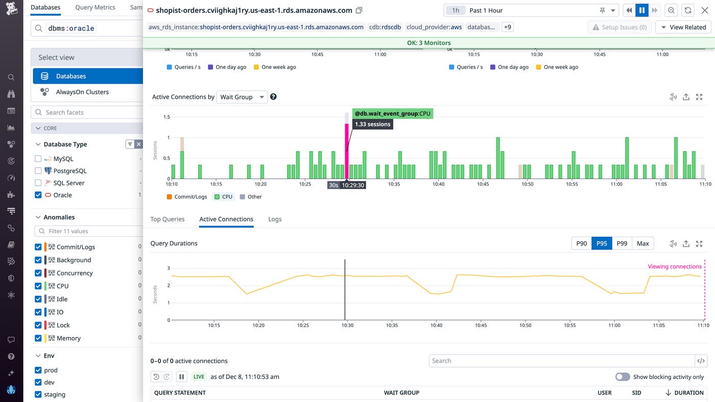 View active connections on all your Oracle databases View active connections on all your Oracle databases