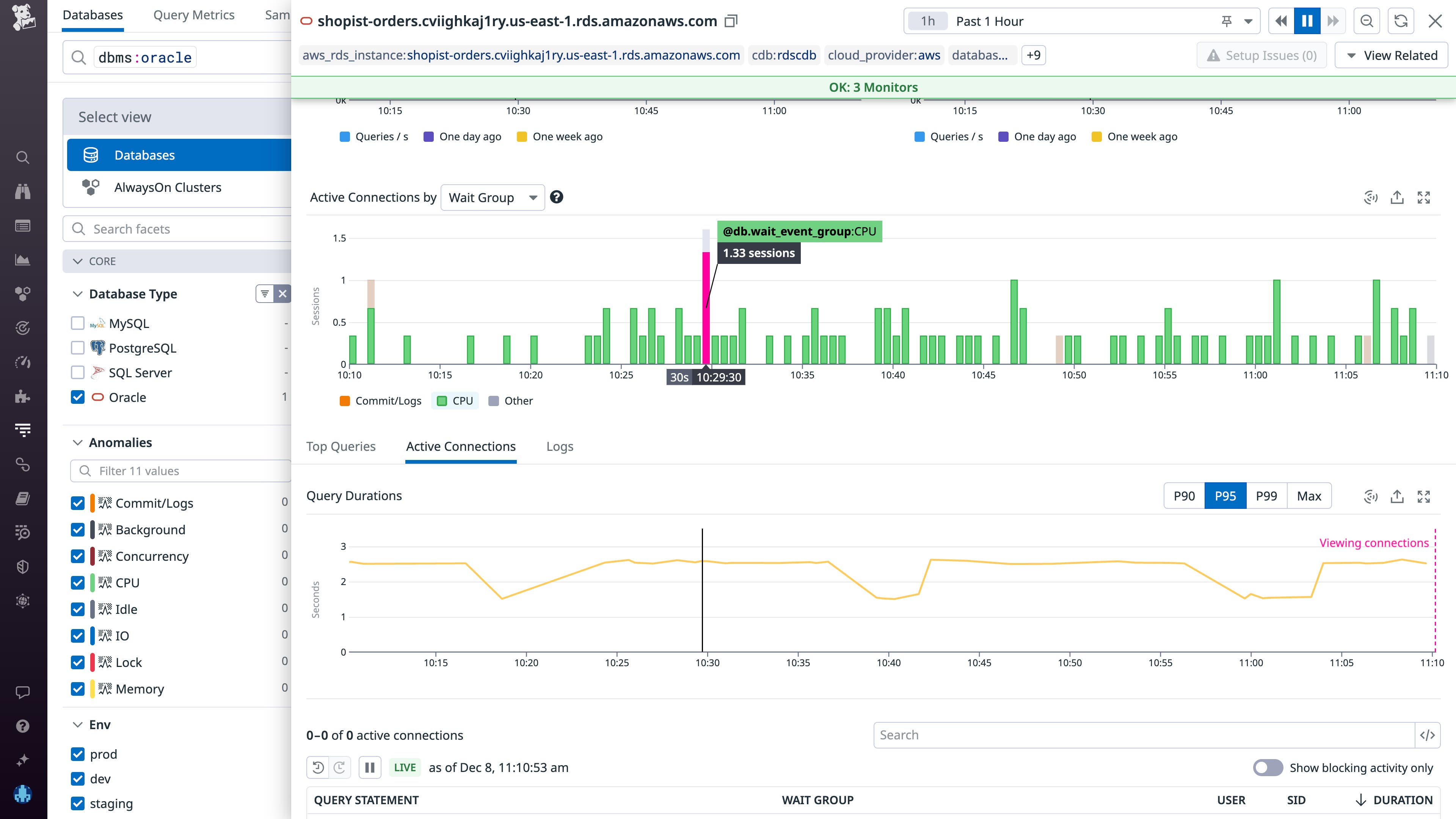 View active connections on all your Oracle databases View active connections on all your Oracle databases