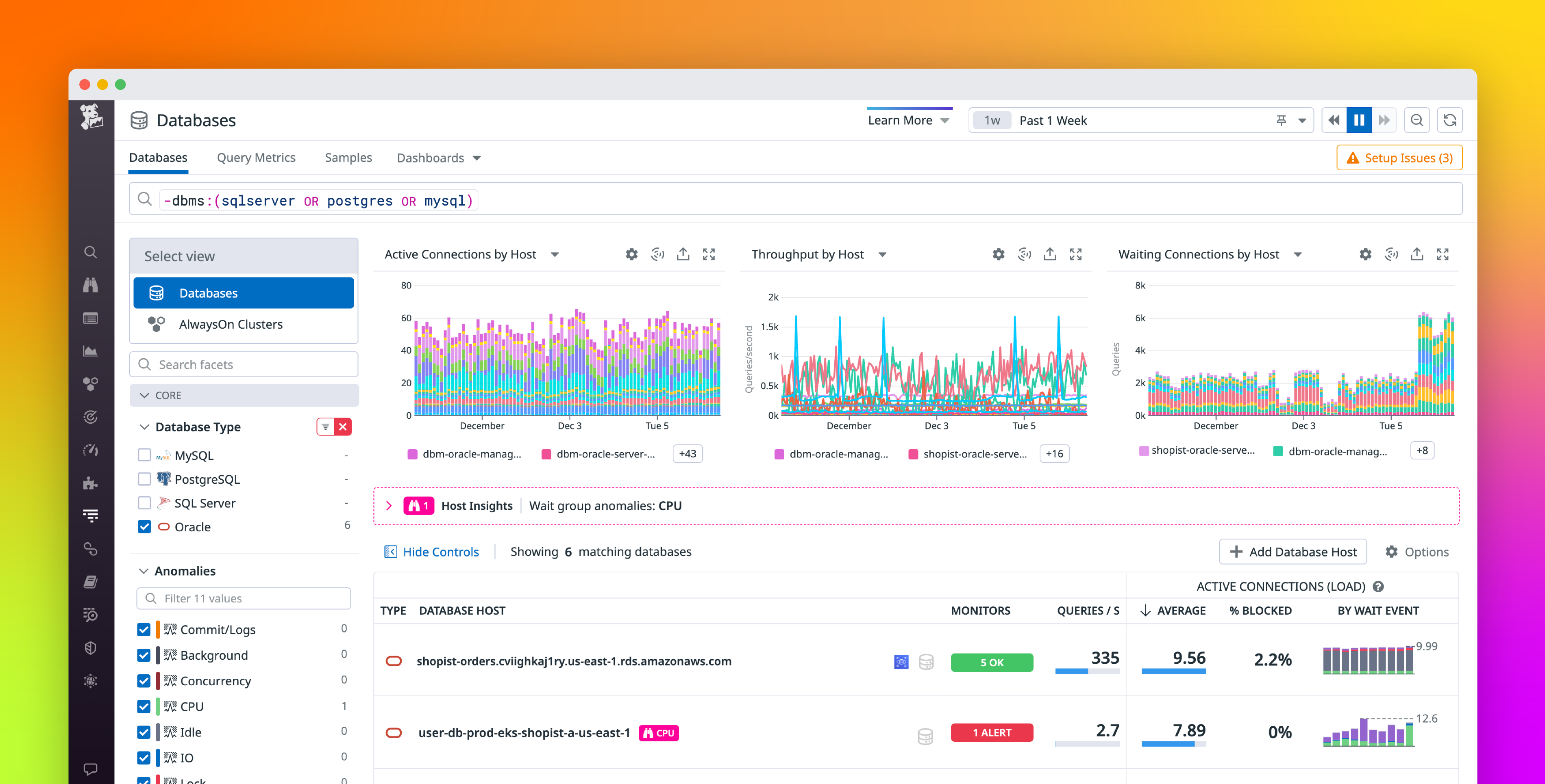 Monitor Oracle managed databases with Datadog DBM