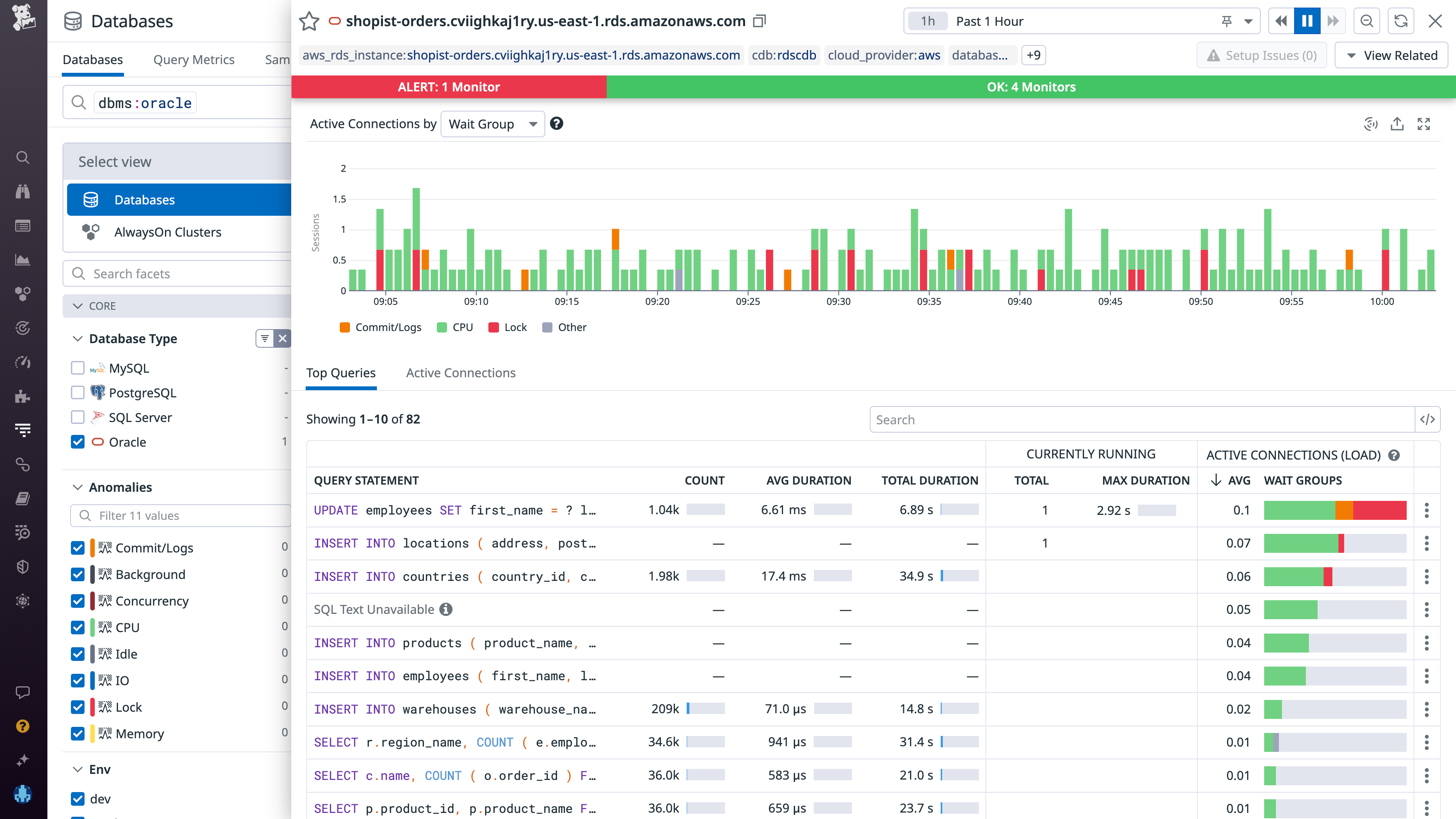 View wait groups for normalized queries
