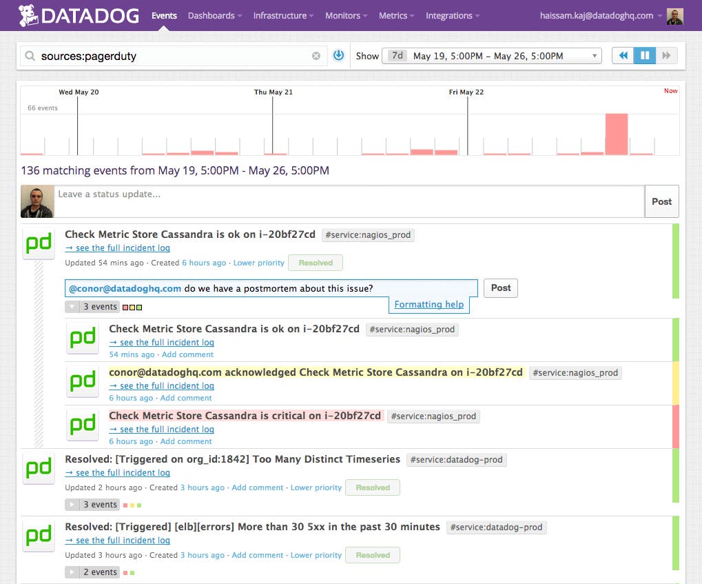 Continuously monitor incidents with the Pagerduty integration Continuously monitor incidents with the Pagerduty integration