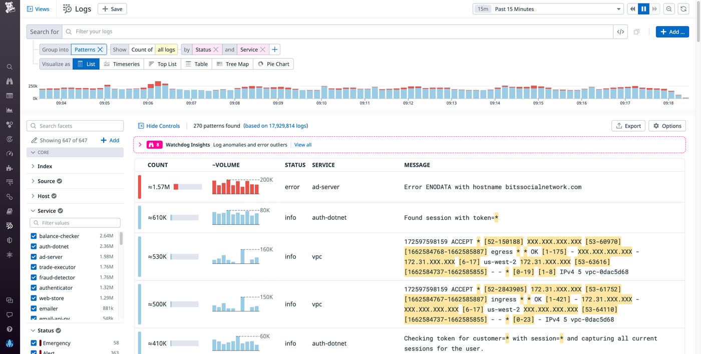 Group logs by pattern in the Log Explorer Group logs by pattern in the Log Explorer