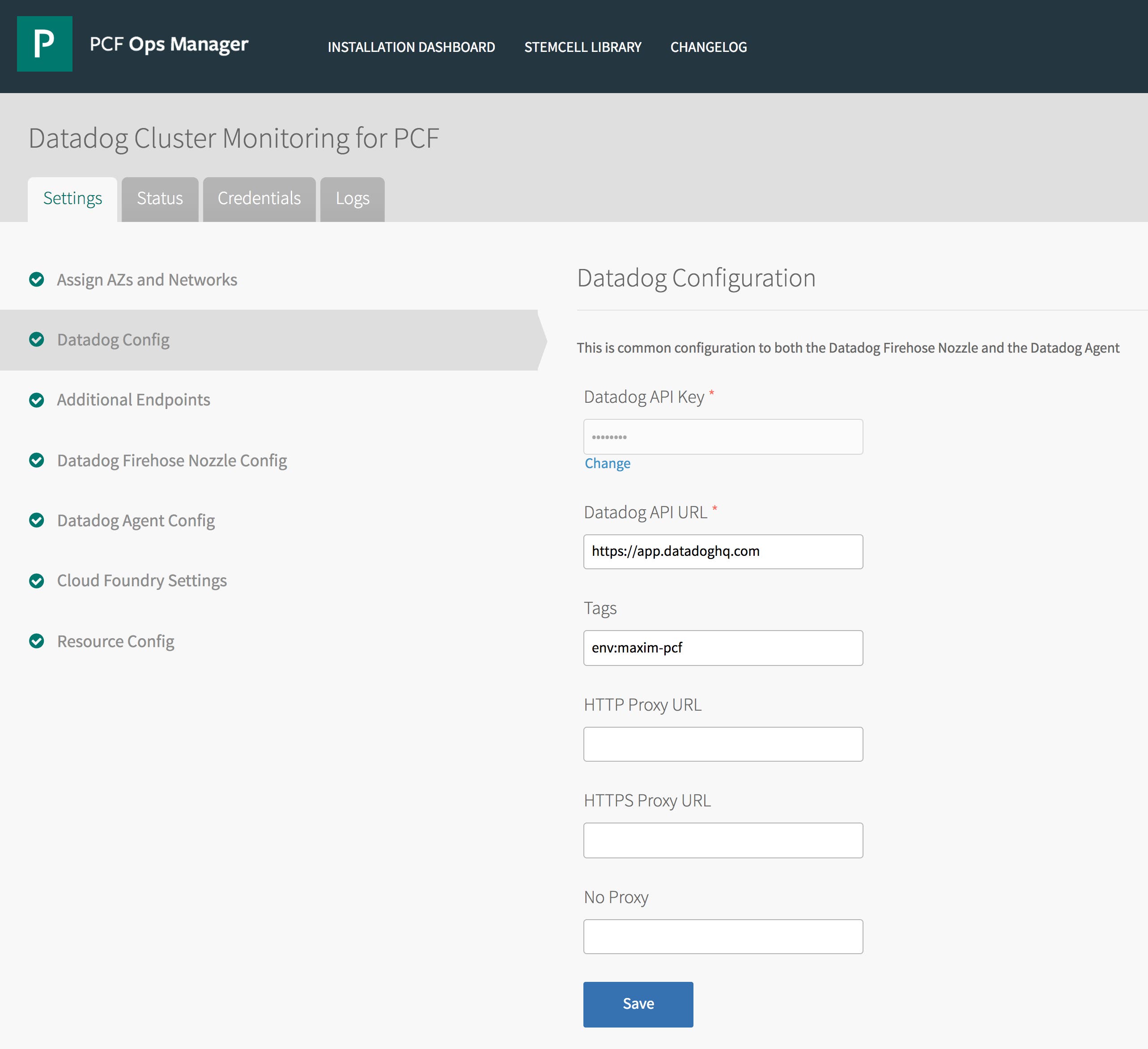 Datadog Pivotal Platform cluster monitoring config Datadog Pivotal Platform cluster monitoring config