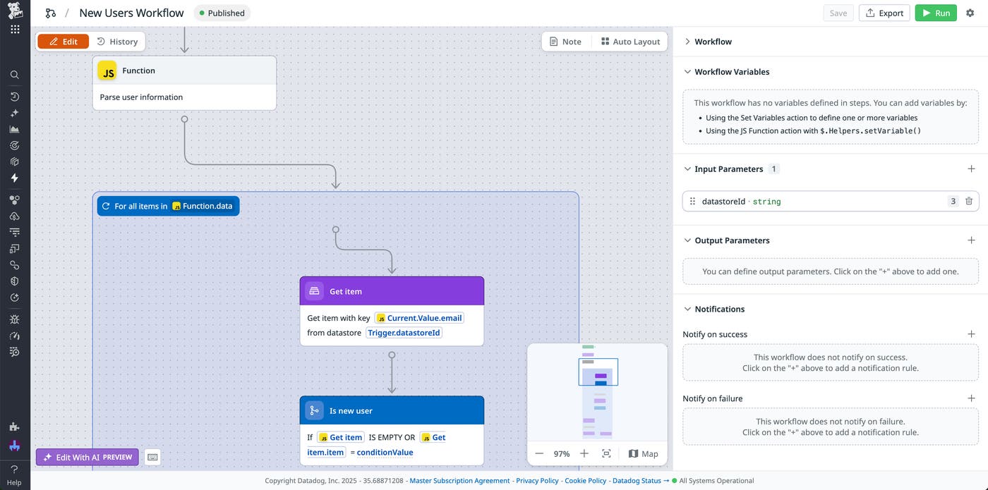 A workflow for parsing and storing user contact information. A workflow for parsing and storing user contact information.