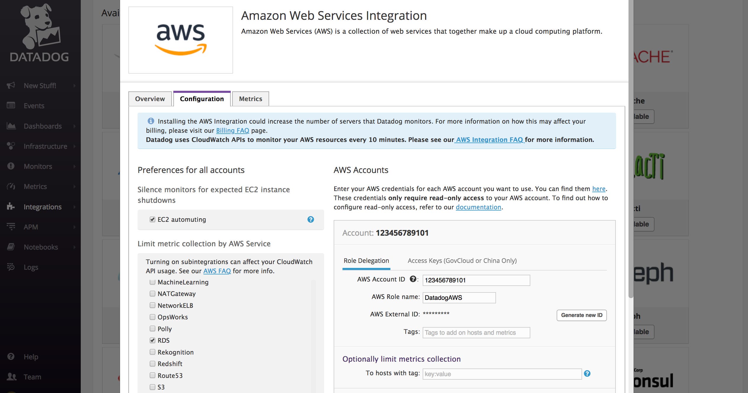 PostgreSQL RDS monitoring data collection through Datadog integration PostgreSQL RDS monitoring data collection through Datadog integration