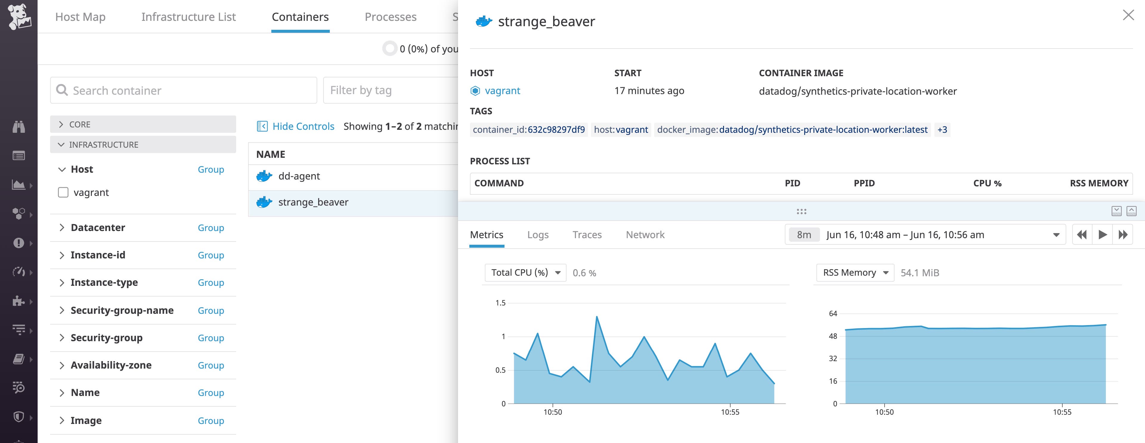 Once you set up private locations for private synthetic monitoring, you can also monitor your private location containers via our Docker integration. Once you set up private locations for private synthetic monitoring, you can also monitor your private location containers via our Docker integration.