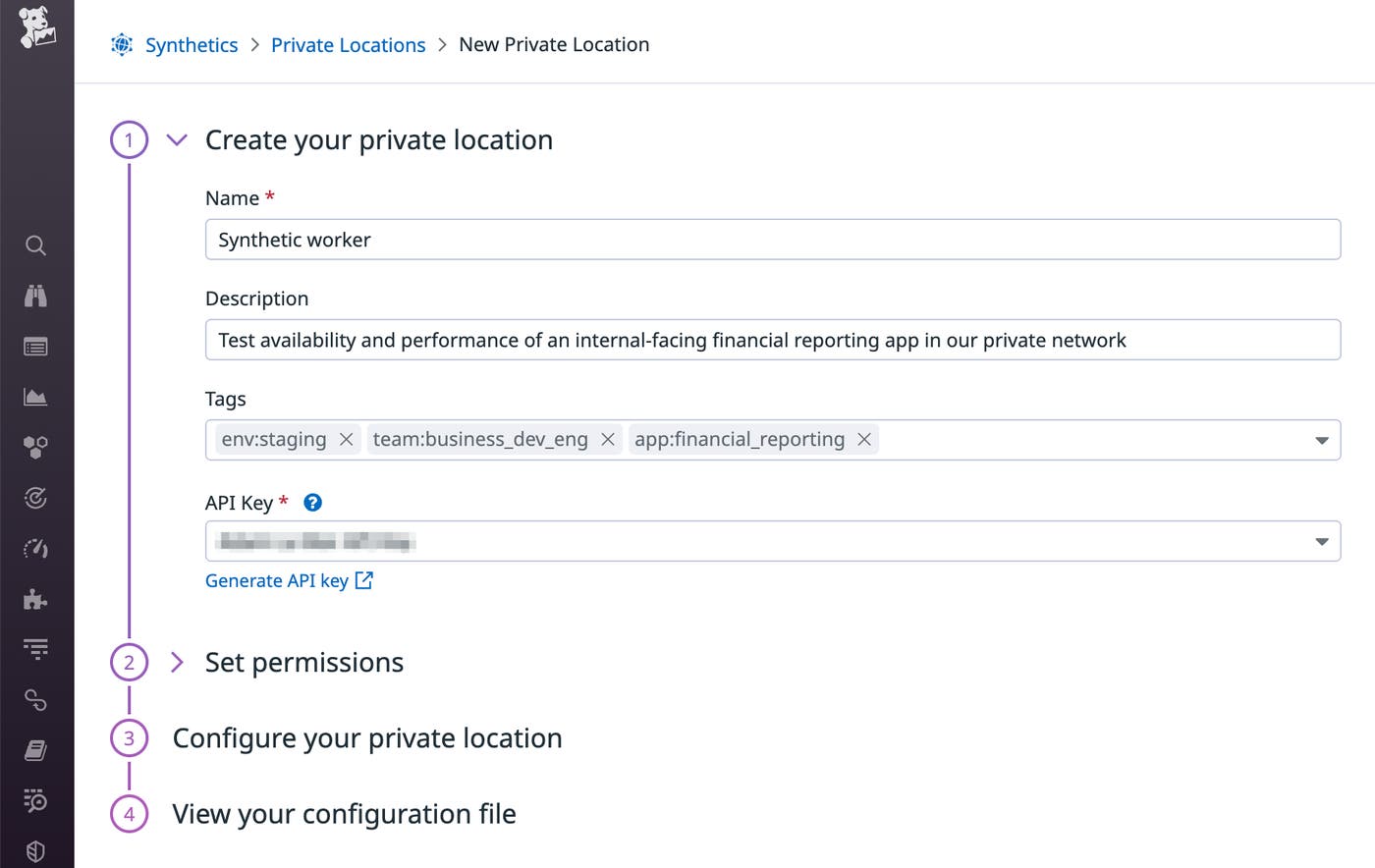 It only takes a few minutes to set up private synthetic monitoring in Datadog. It only takes a few minutes to set up private synthetic monitoring in Datadog.