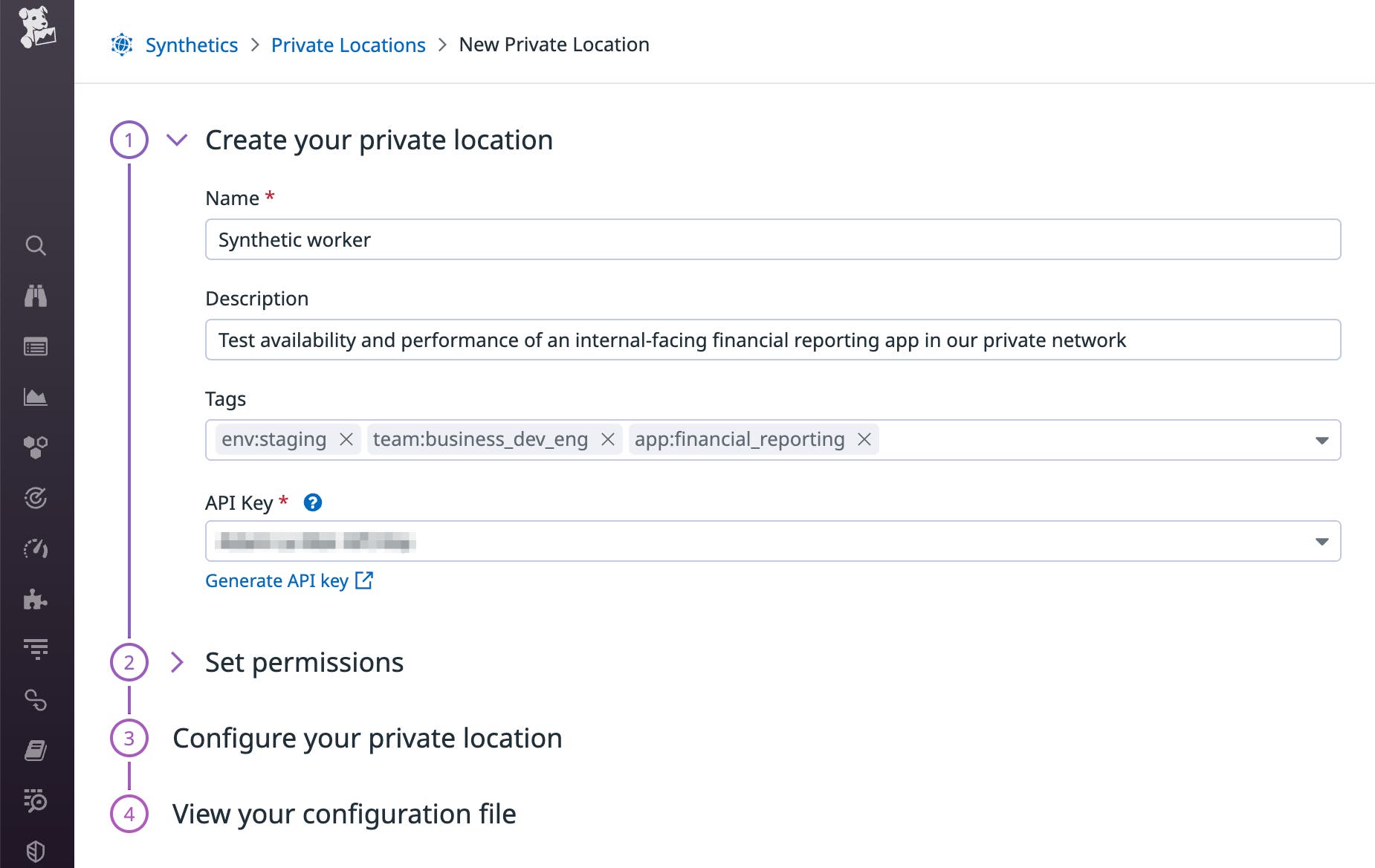 It only takes a few minutes to set up private synthetic monitoring in Datadog. It only takes a few minutes to set up private synthetic monitoring in Datadog.