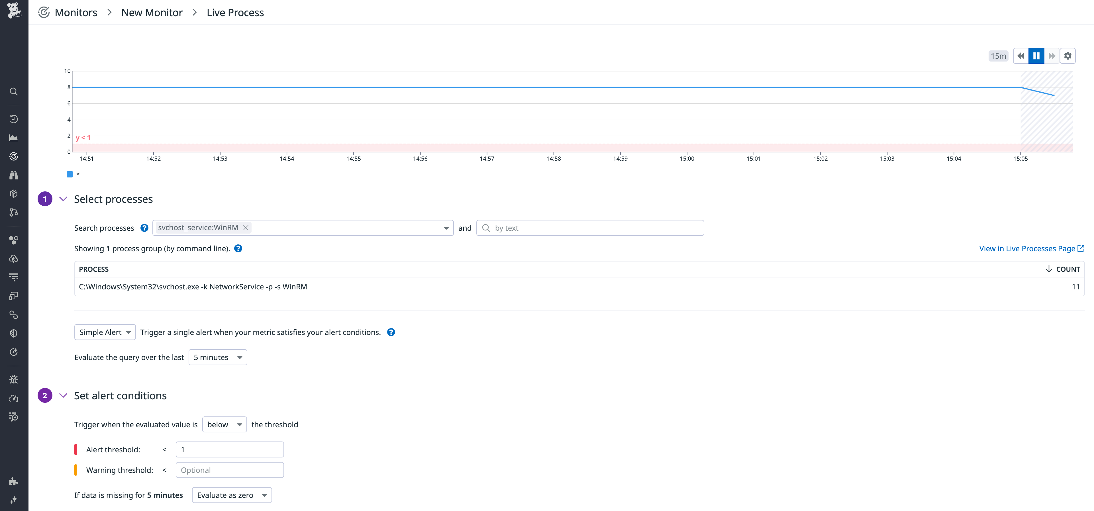 Customize the dimensions of your new process monitor using process tag rules