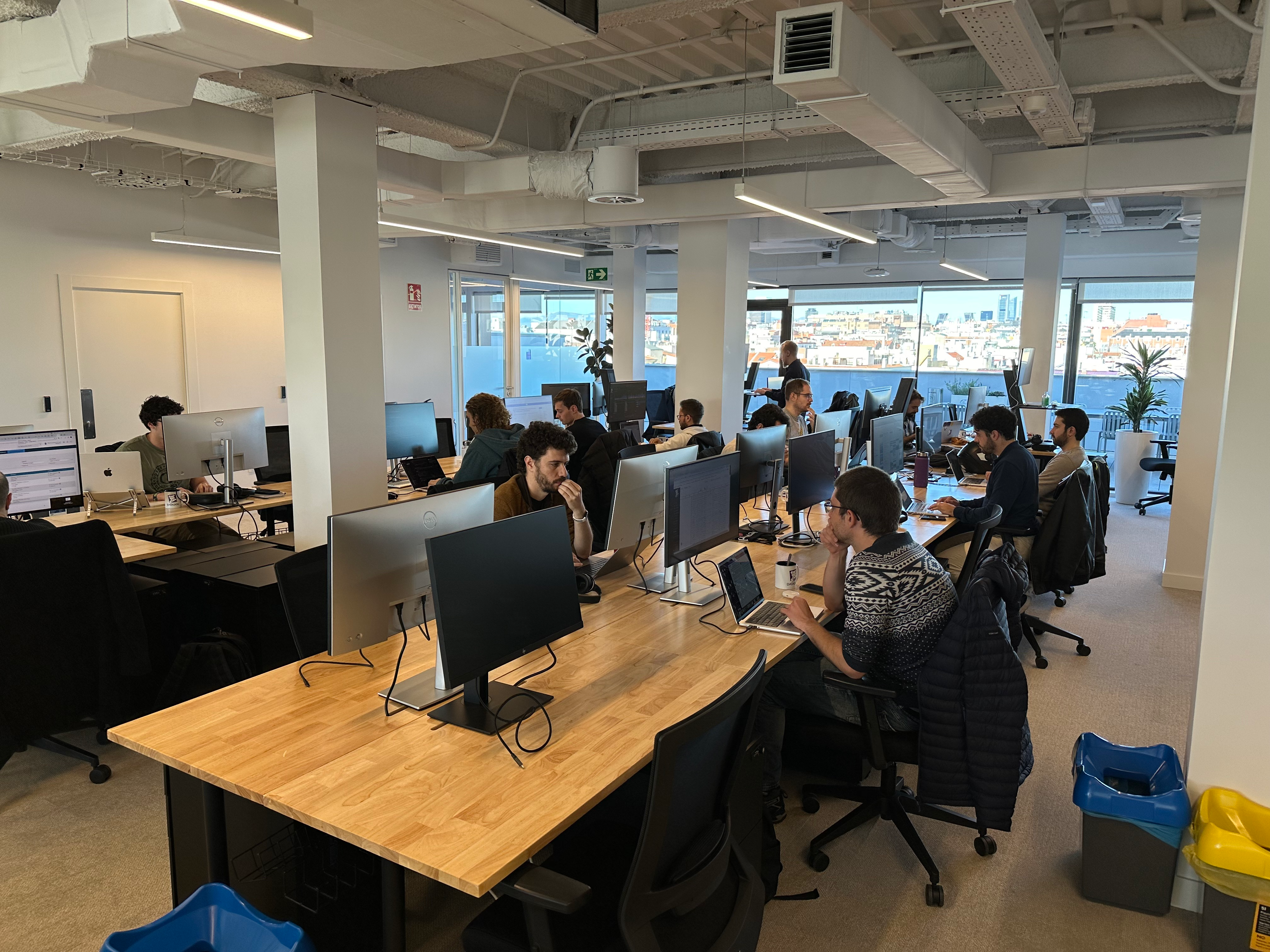 Open floor plan office in Madrid