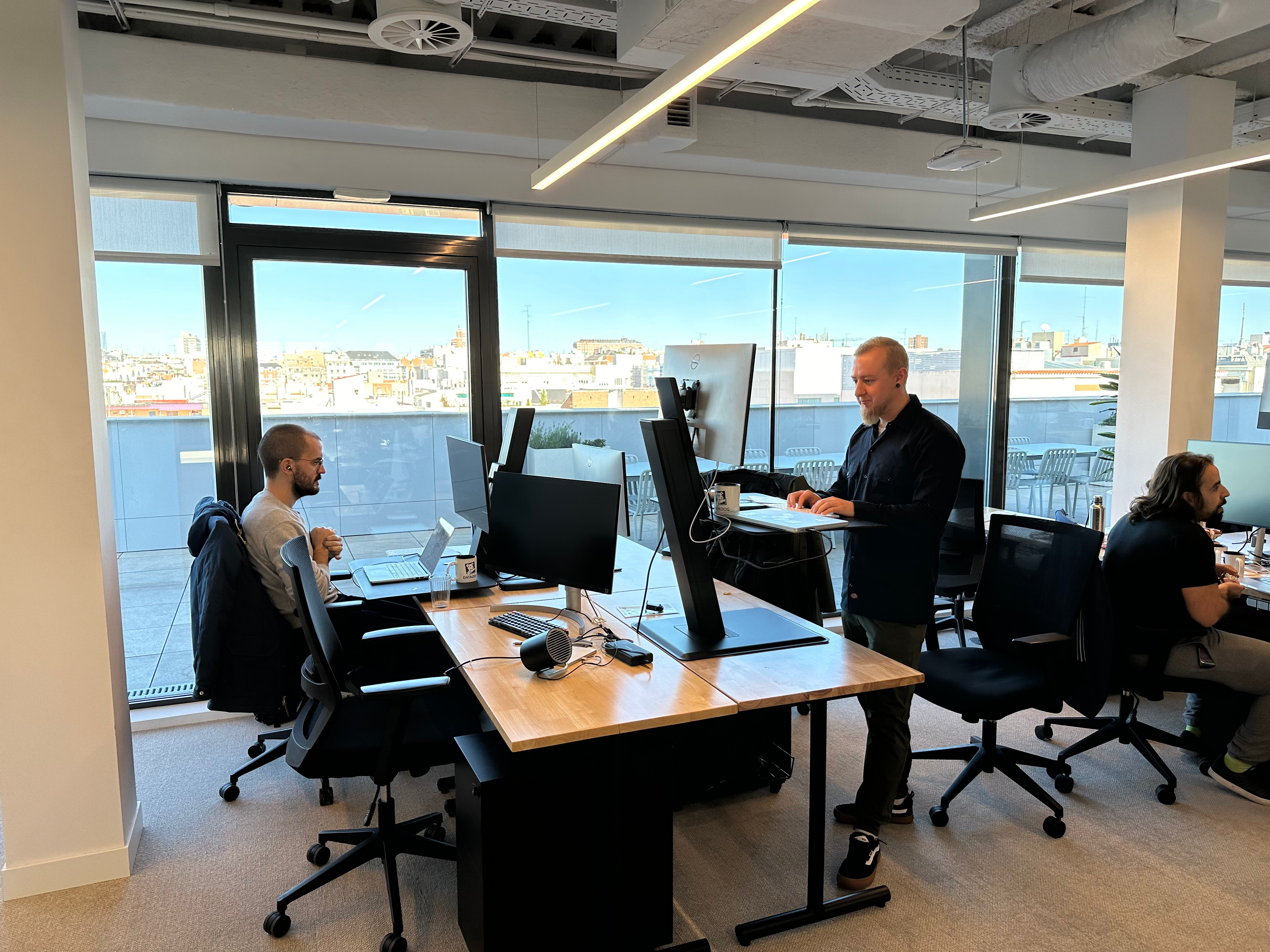 Open floor plan office in Madrid