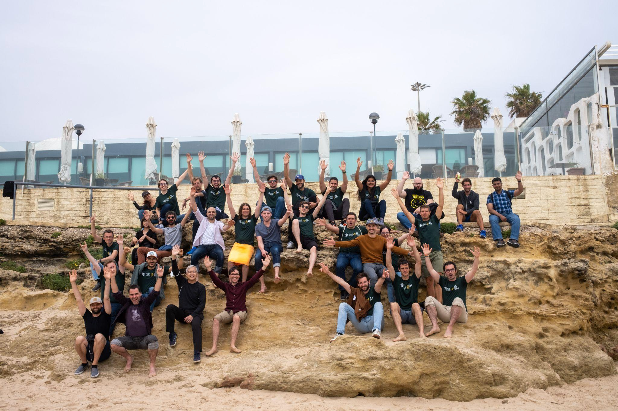 The first Datadog employees with the new Lisbon engineering hub.