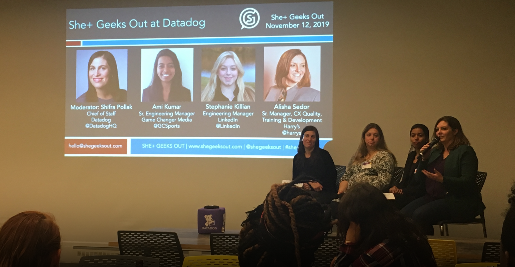 she+ geeks out panel discussion making the leap to manager at datadog nyc office november 2019