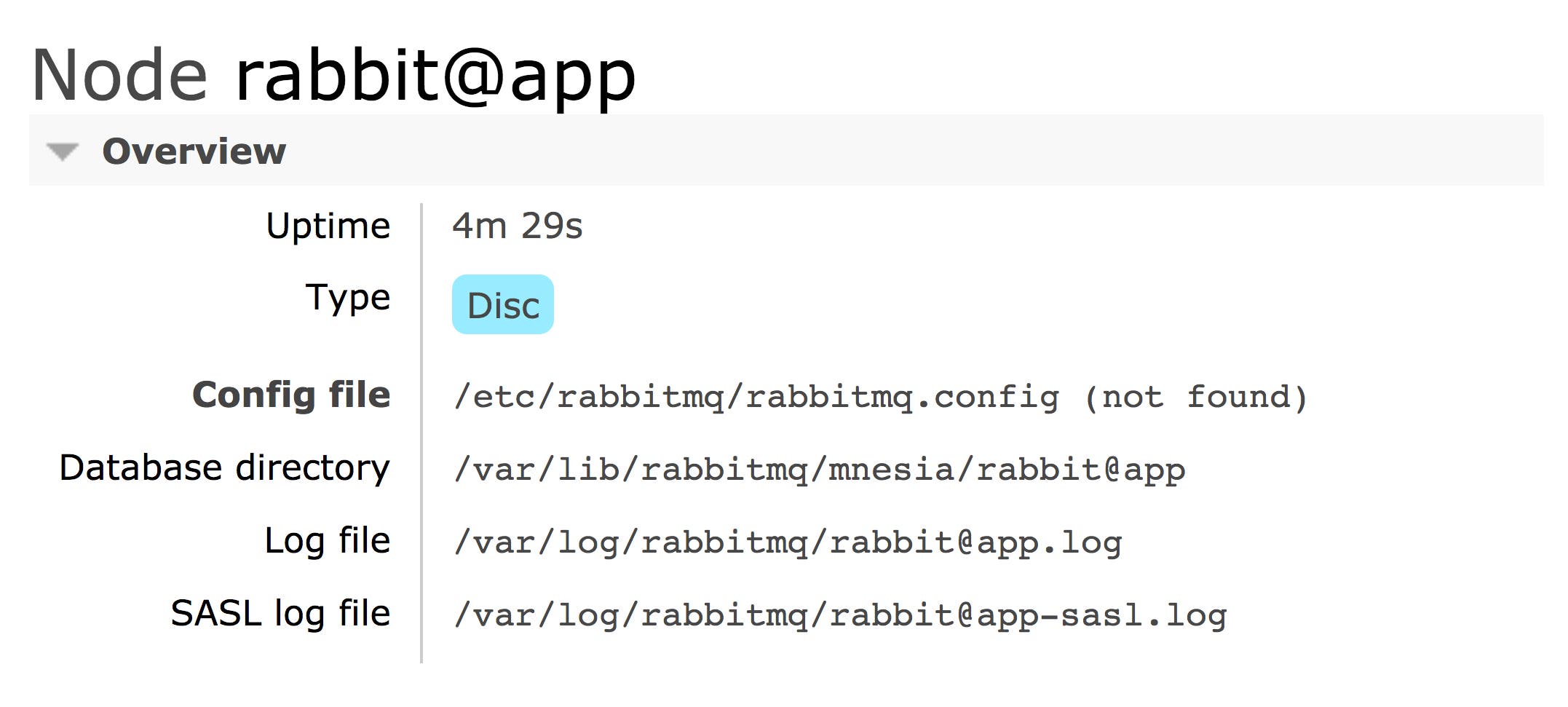 RabbitMQ monitoring tools - The location of a node's default configuration file within the management UI RabbitMQ monitoring tools - The location of a node's default configuration file within the management UI