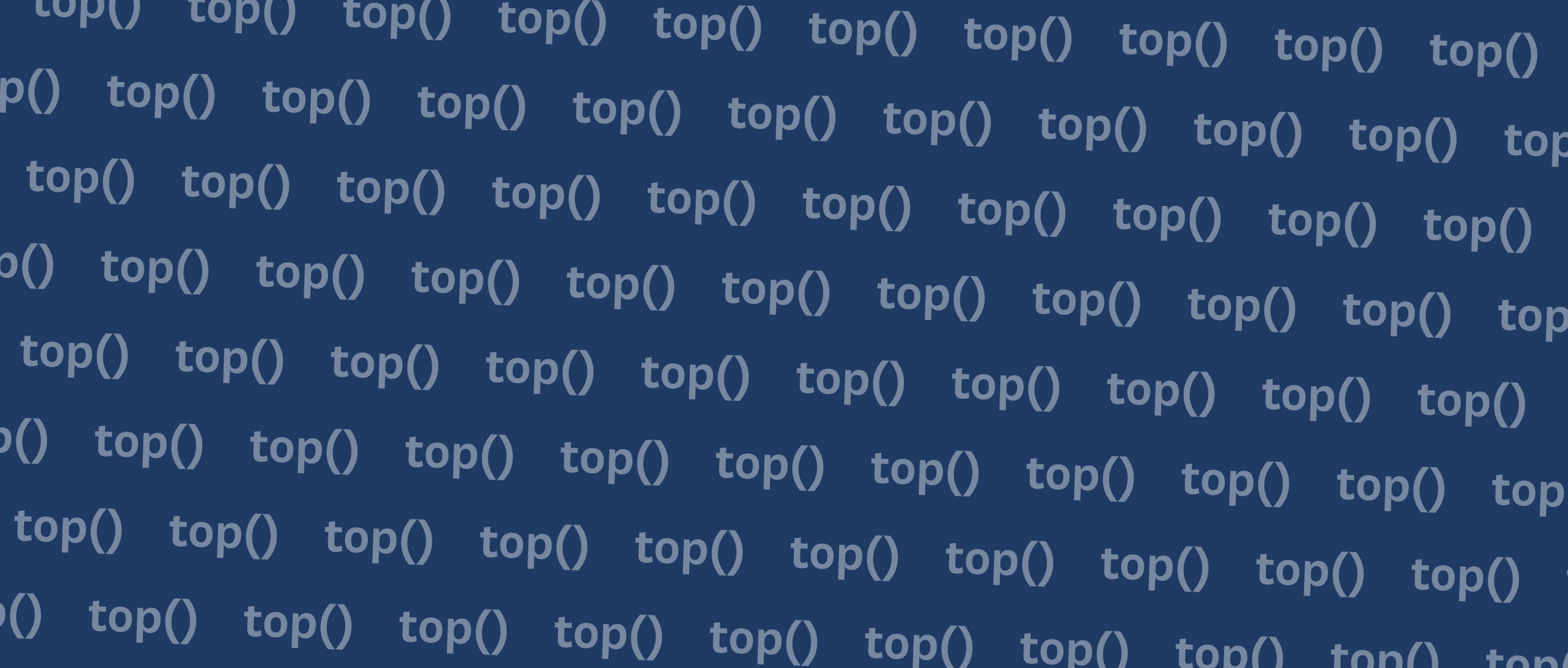 Rank and filter performance metrics with top() function Rank and filter performance metrics with top() function