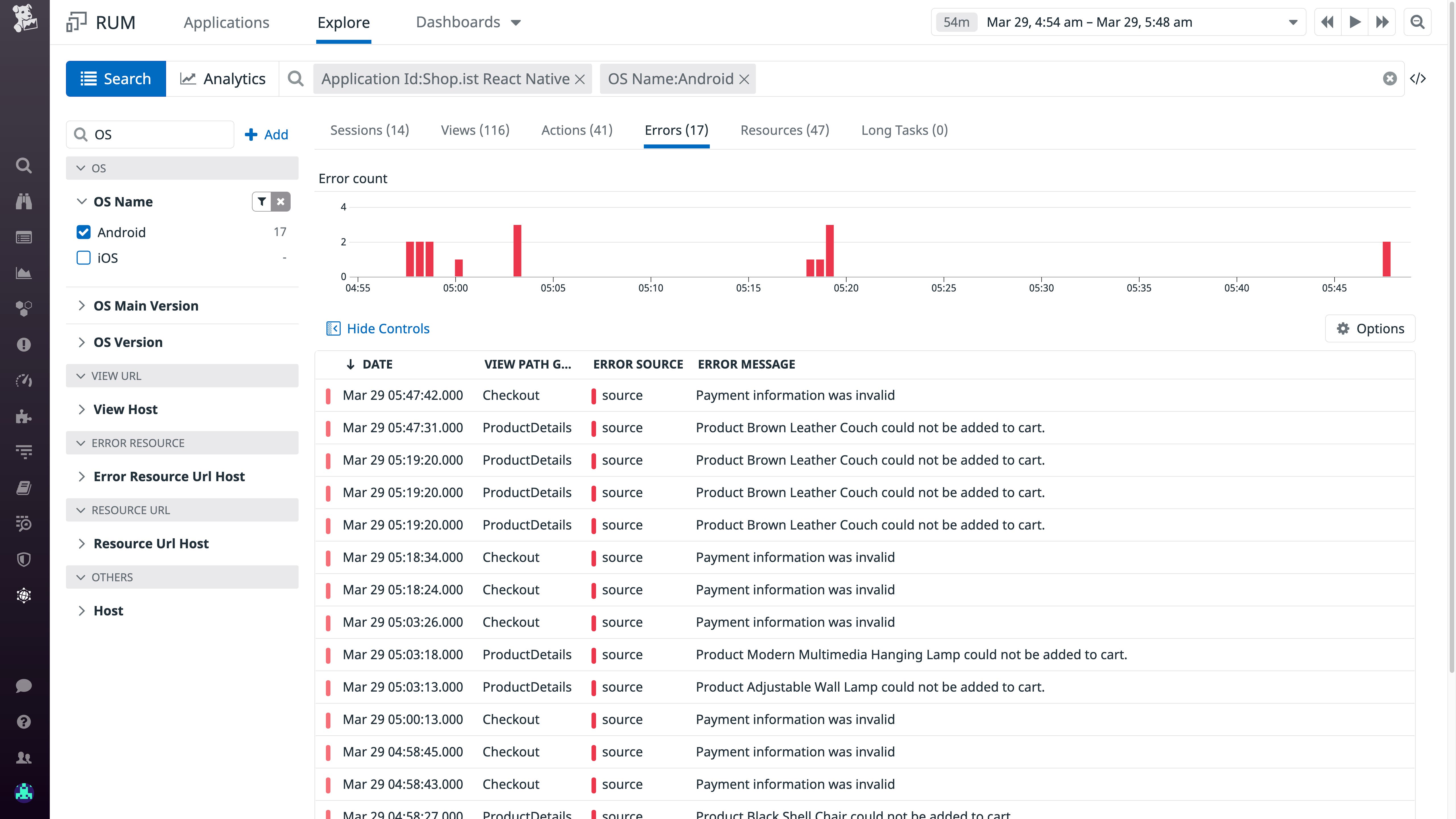 React Native monitoring - Viewing errors emitted by a React Native application. React Native monitoring - Viewing errors emitted by a React Native application.