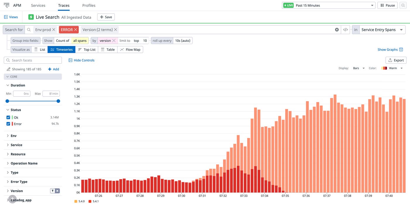 Compare release versions with Live Analytics Compare release versions with Live Analytics
