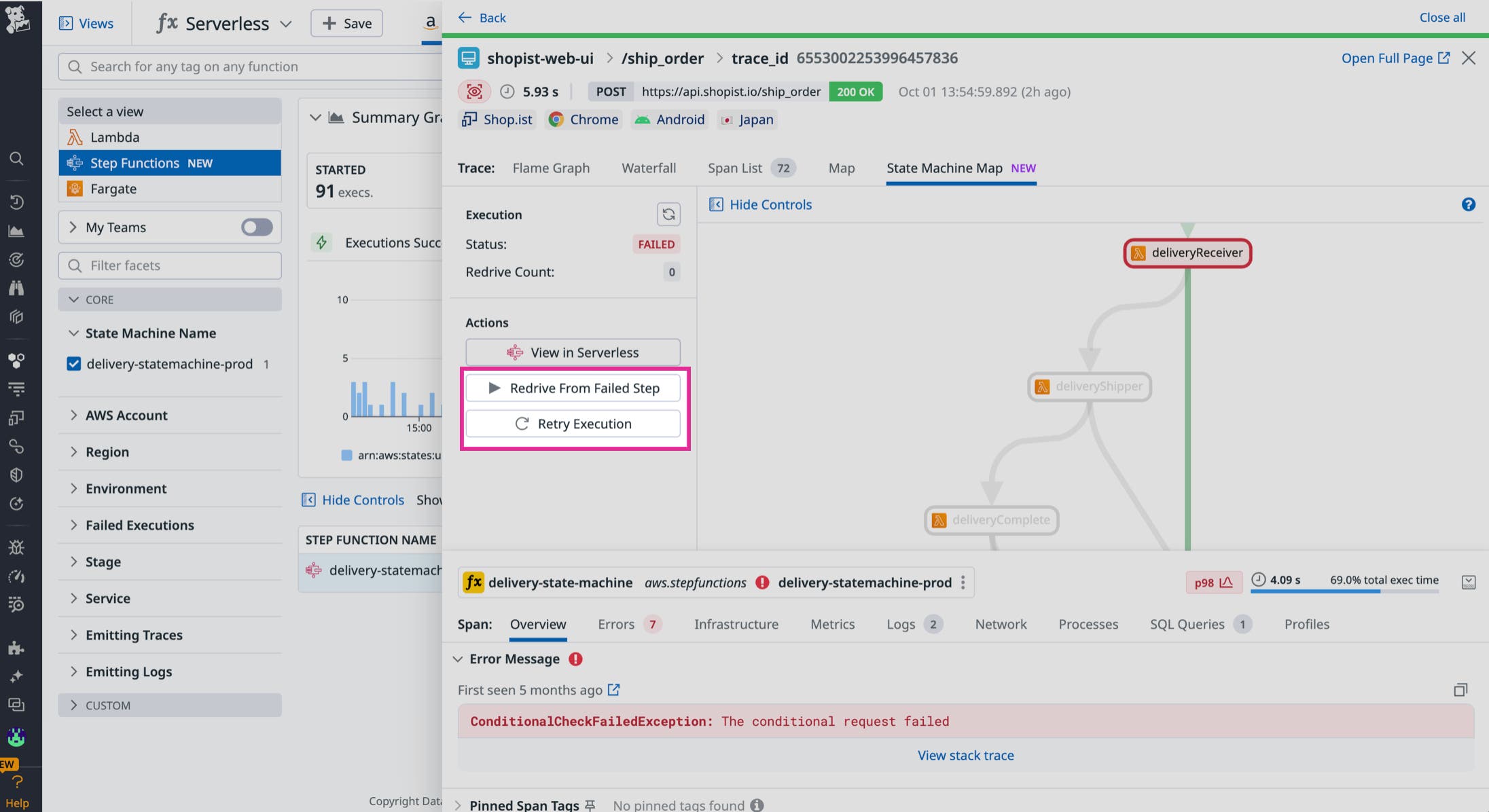 Redrive step functions directly from Datadog Redrive step functions directly from Datadog