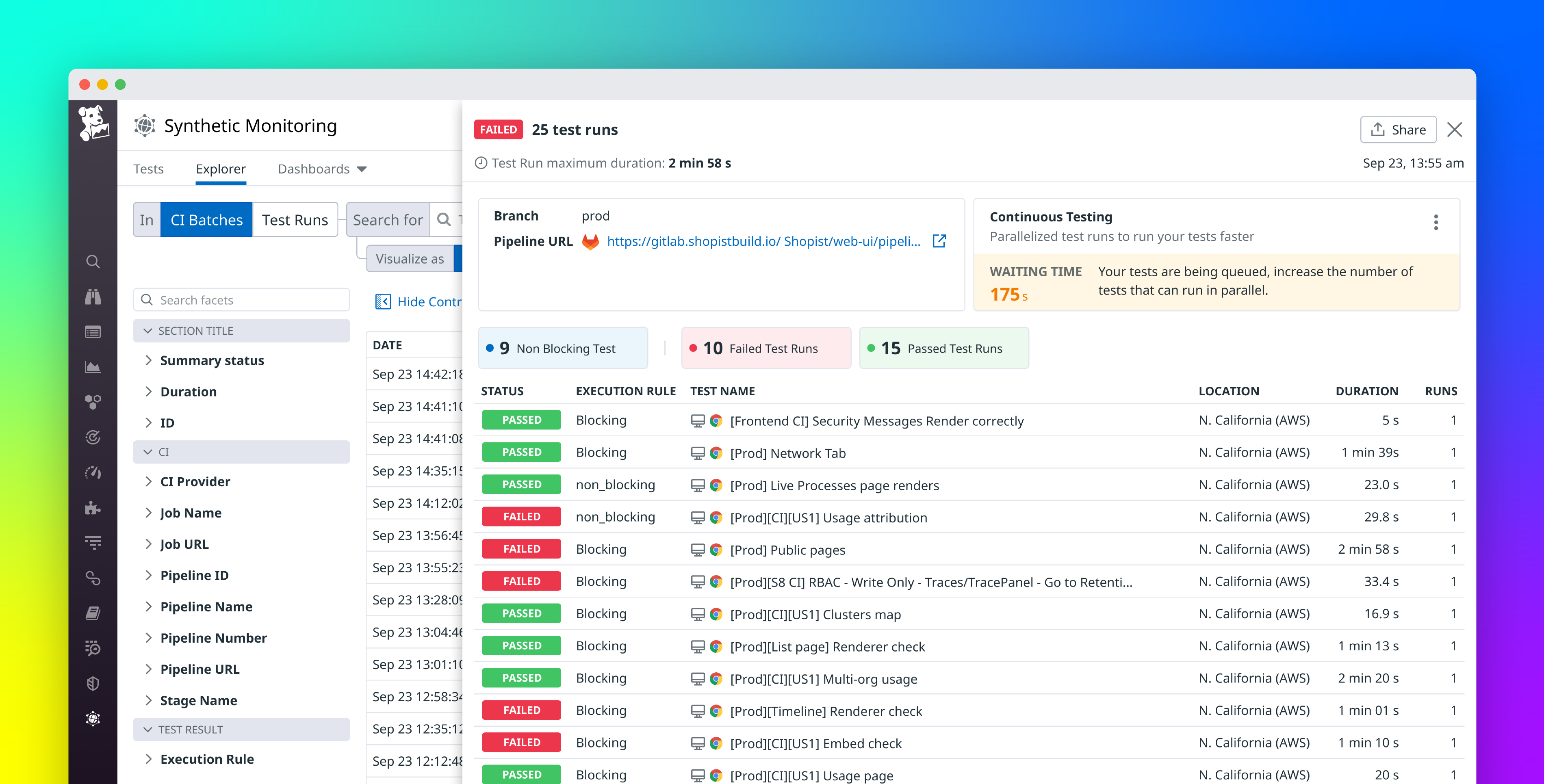Use Datadog Continuous Testing to release with confidence
