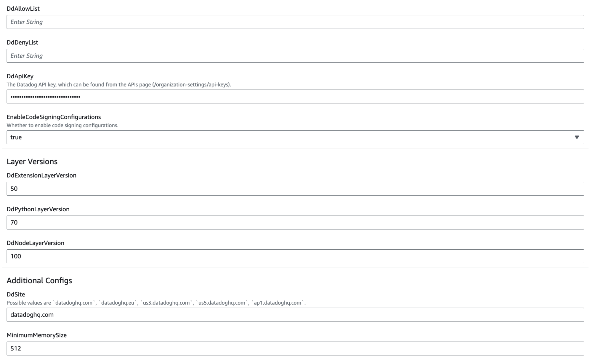 Deploy the AWS CloudFormation stack to configure instrumented functions.