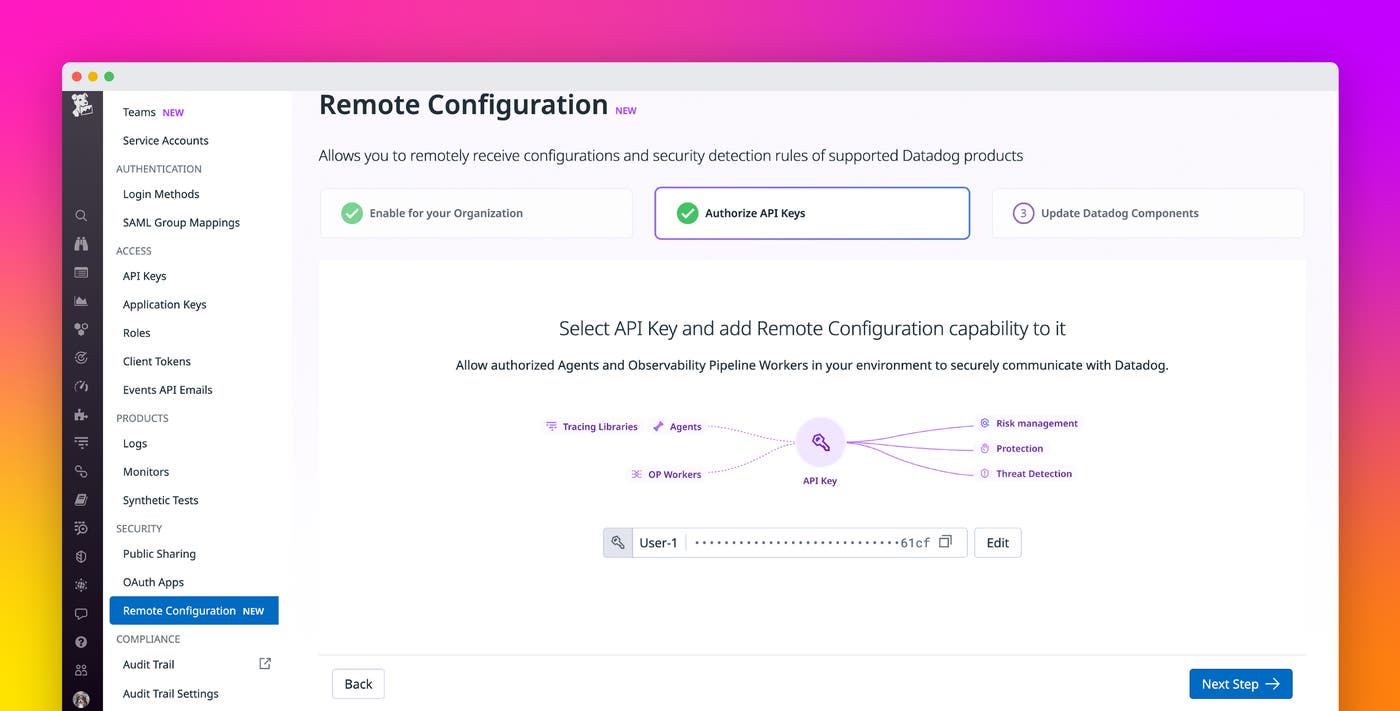 Apply real-time updates to Datadog components with Remote Configuration Apply real-time updates to Datadog components with Remote Configuration