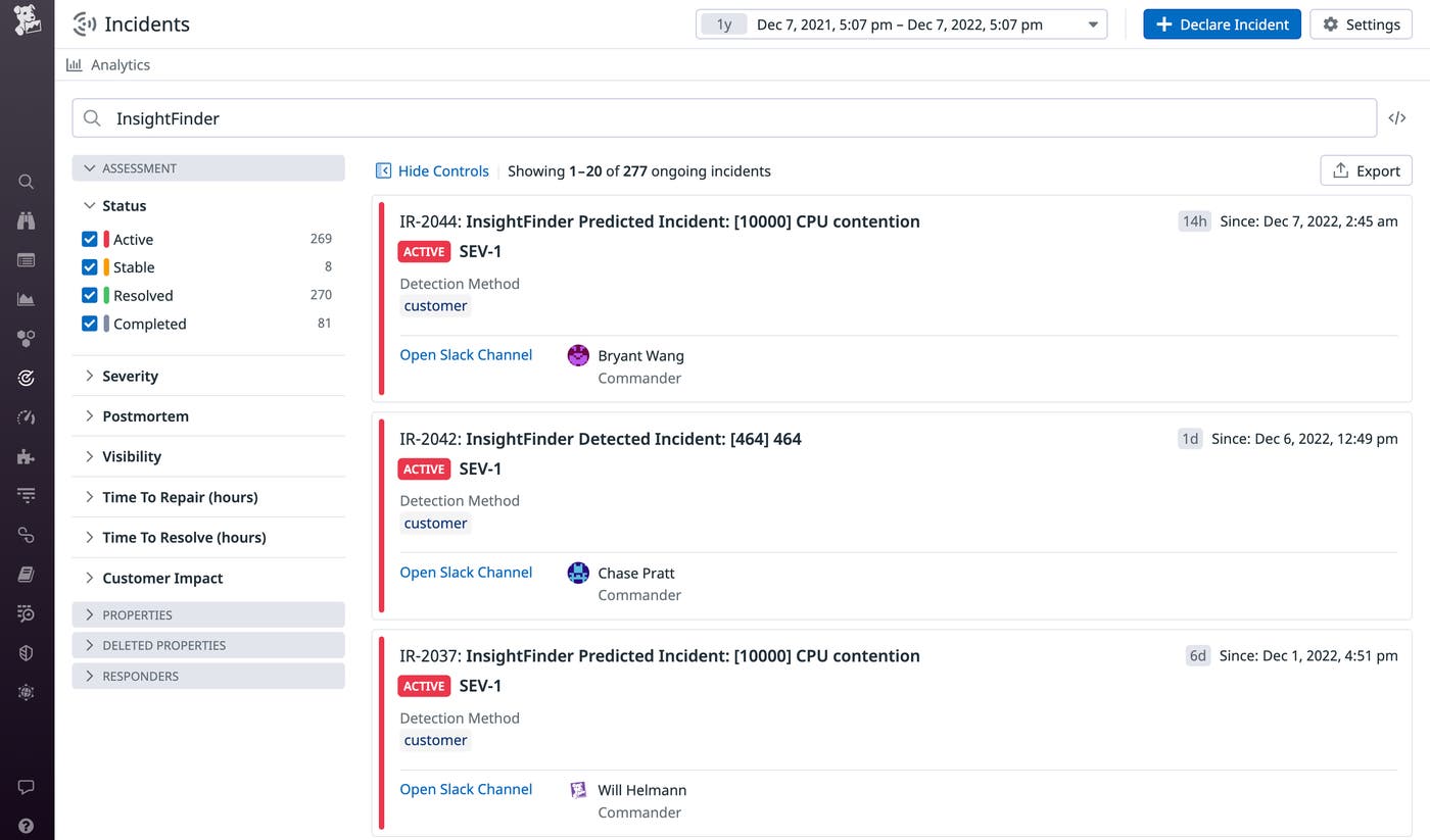 View your Datadog telemetry in InsightFinder. View your Datadog telemetry in InsightFinder.