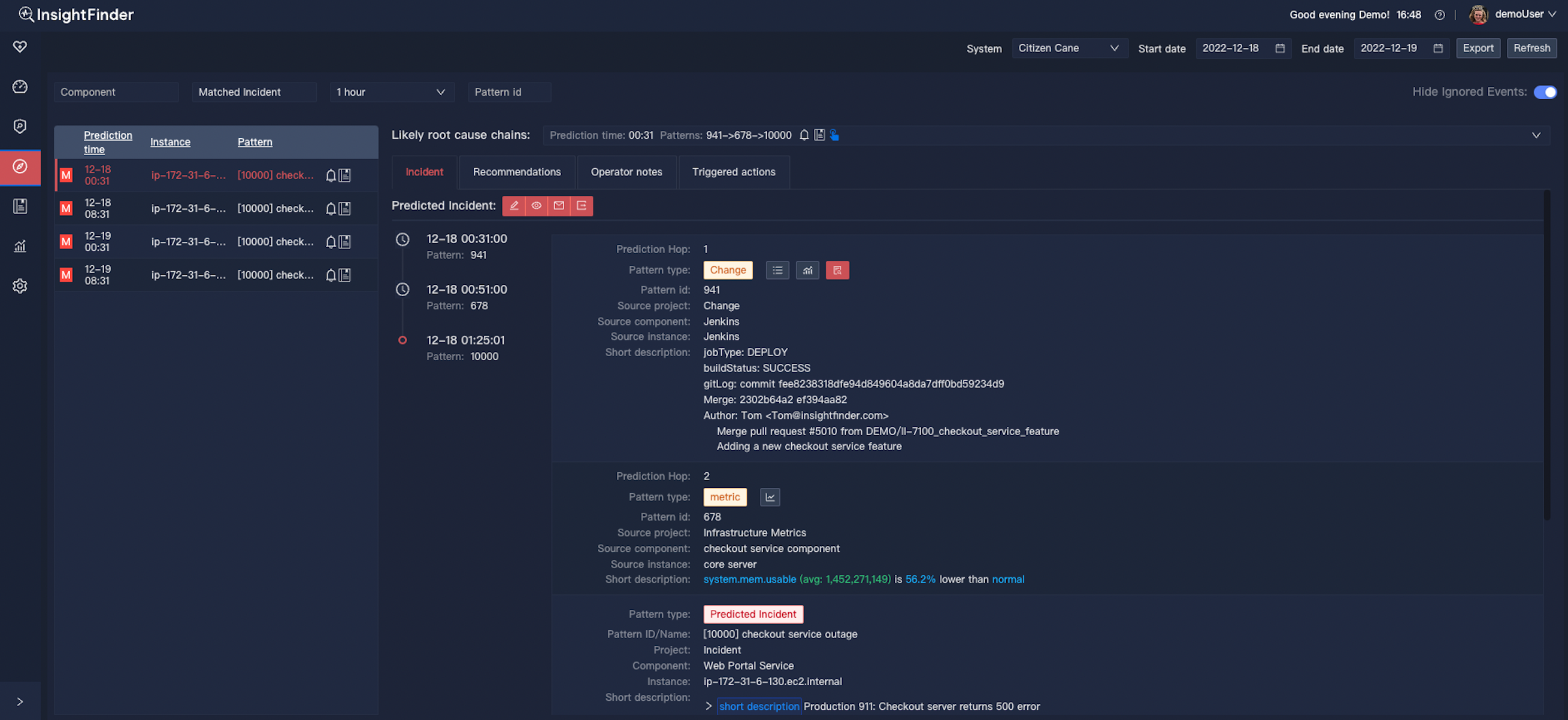 View your Datadog telemetry in InsightFinder.