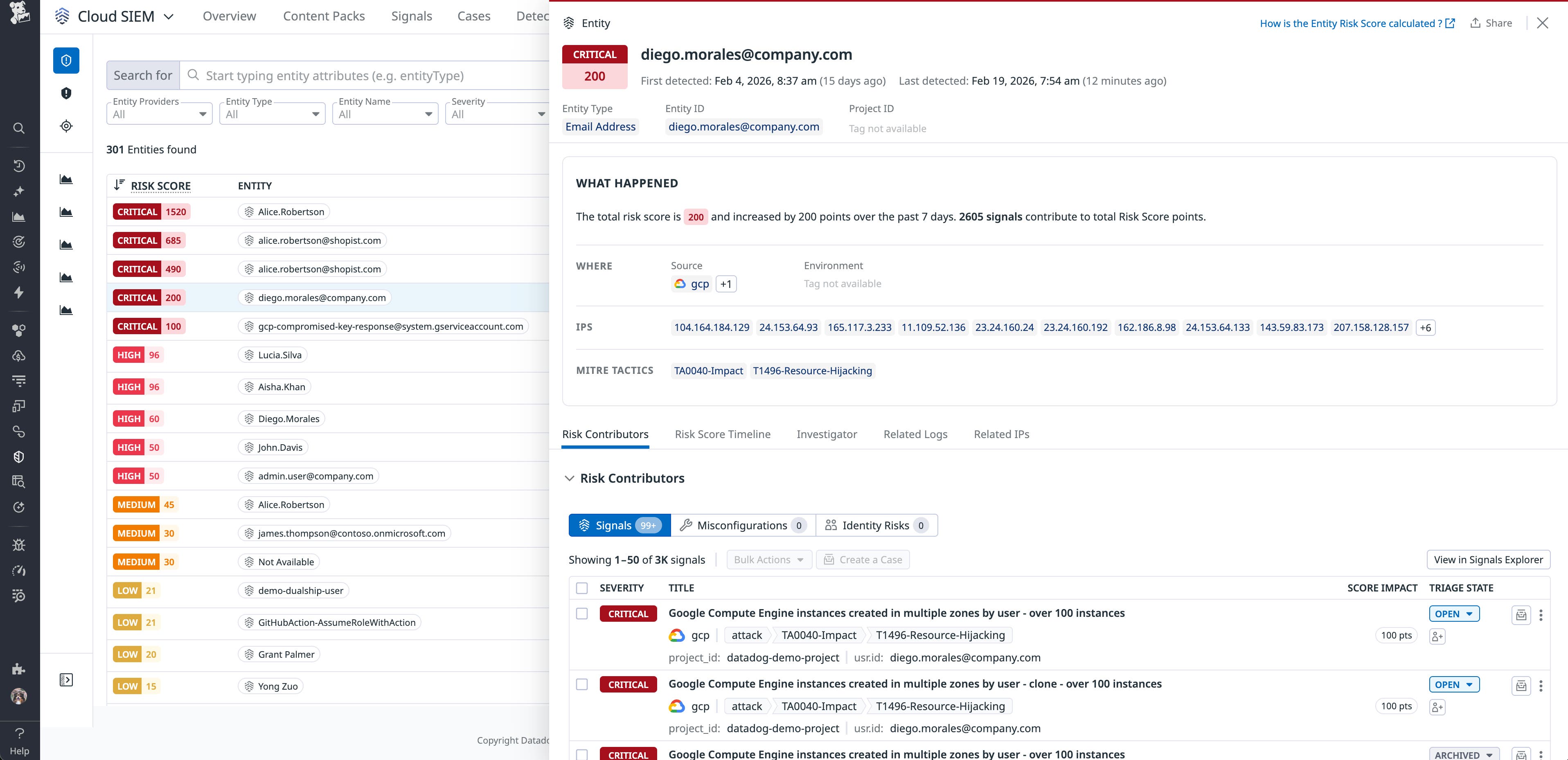 Use the Entity Side Panel to review a GCP entity's context and risk score breakdown. Use the Entity Side Panel to review a GCP entity's context and risk score breakdown.